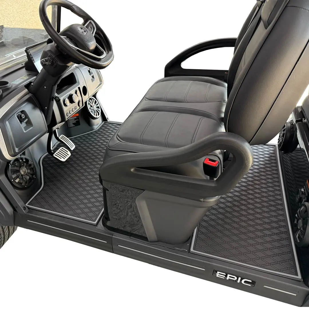 Epic E40FX Golf Cart Floor Mat Set - 1st & 2nd Row