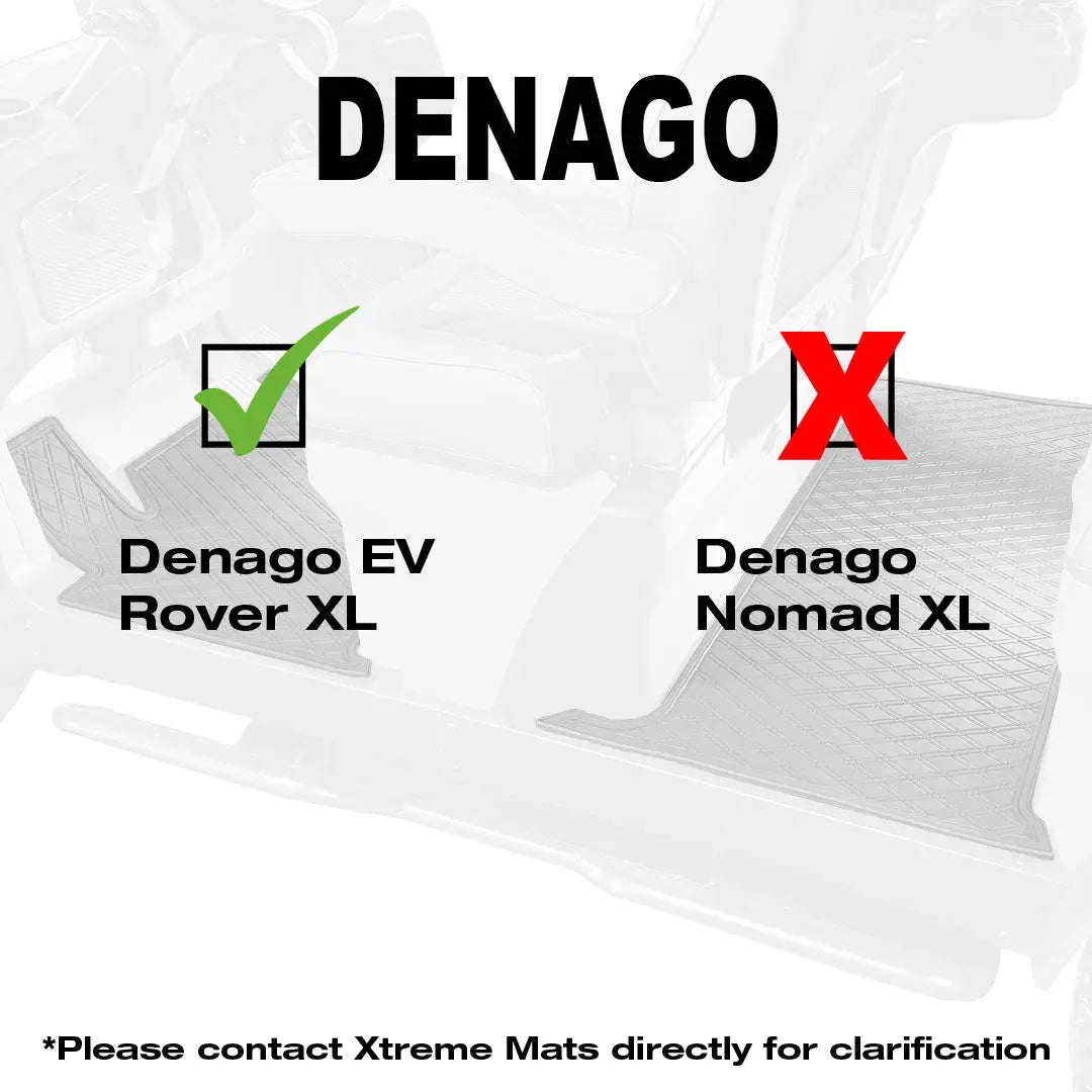 Denago EV Rover XL Golf Cart Floor Mat Set - 1st & 2nd Row - Xtreme Mats