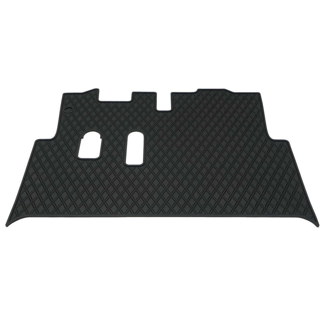 All Black - E-Z-GO golf cart floor mat black diamond design with red trim full coverage