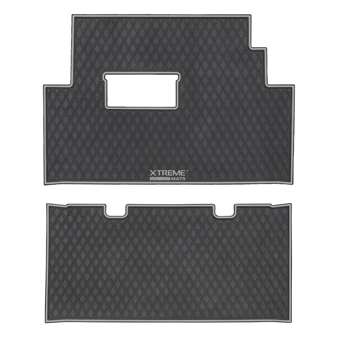Club Car Floor Mats SET- Grey Trim - 1st & 2nd Row - For Club Car Onward 6 Passenger