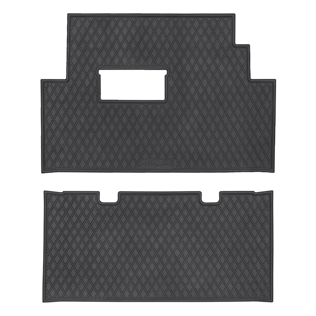 Club Car Floor Mats SET- All Black - 1st & 2nd Row - For Club Car Onward 6 Passenger
