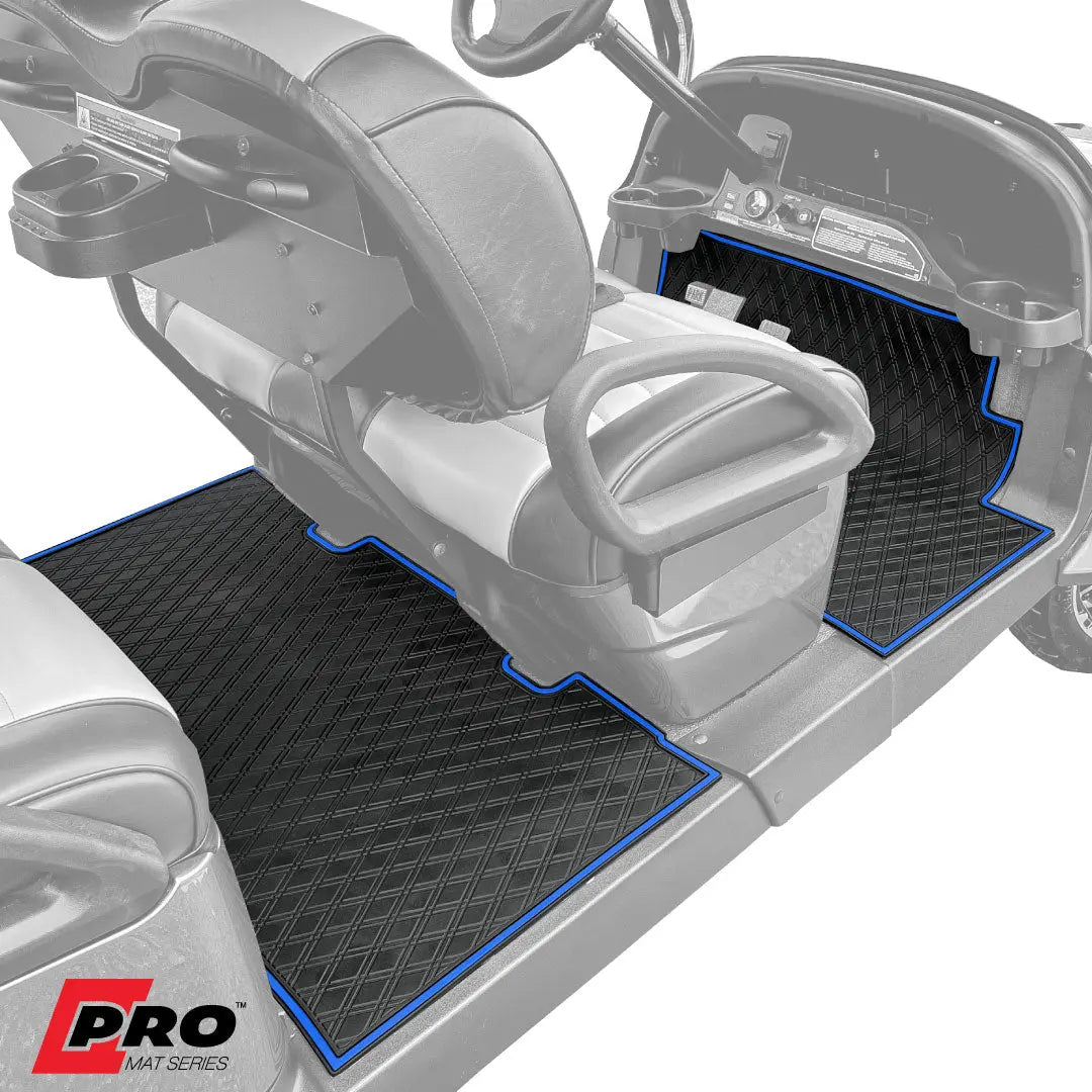 Club Car Floor Mats SET- Blue Trim - 1st & 2nd Row - For Club Car Onward 6 Passenger