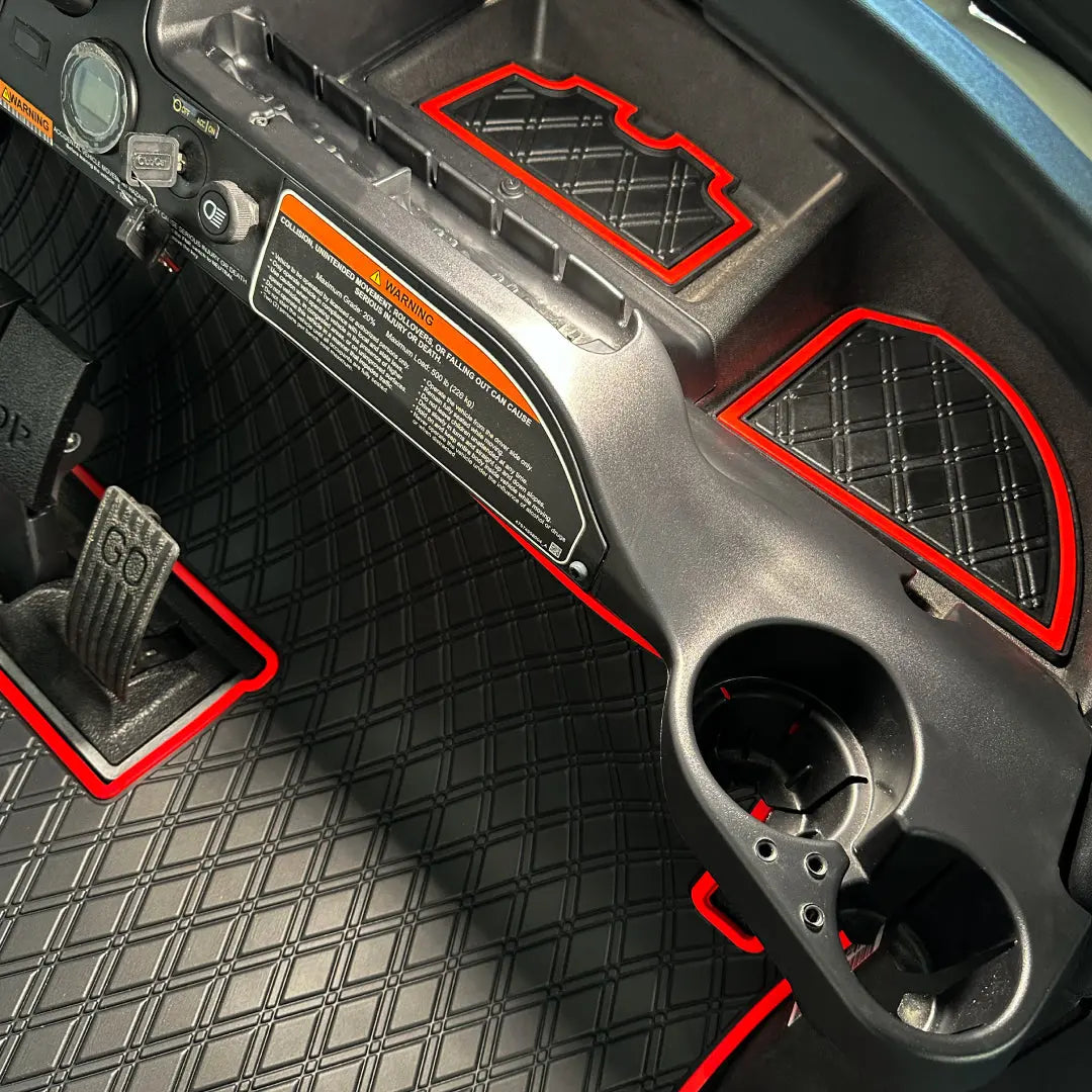 Red Trim- Club Car PRO Series Dash Mat - Fits Club Car Precedent (2004-2023), Onward/Tempo (2017-2024)