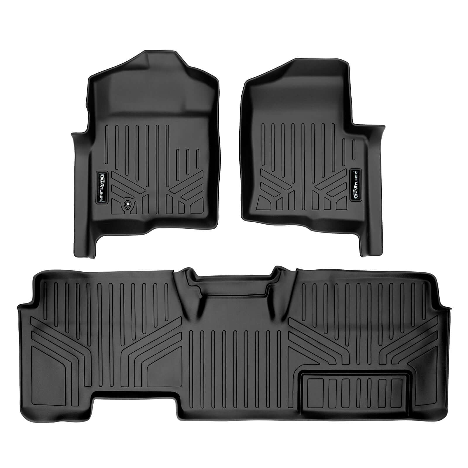 Smart Trim™ Custom Fit Floor Liners For 2009-2010 Ford F-150 SuperCab Non Flow-Through Center Console Smartliner USA