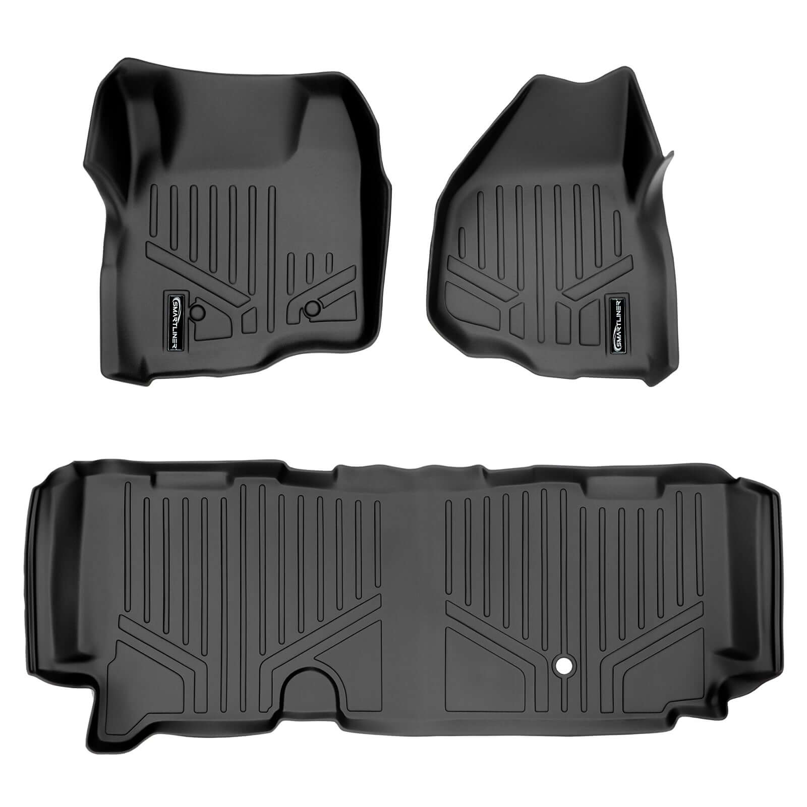 SMARTLINER Custom Fit Floor Liners For 2011-2012 F-250/F-350 Super Duty SuperCab with Depressed Drivers Side Pedal Smartliner USA