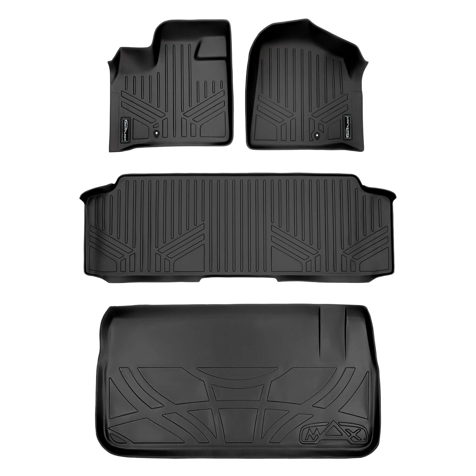 SMARTLINER Custom Fit Floor Liners For 2013-2020 Dodge Grand Caravan with Second Row Bench Seats and 1st Row Super Console Smartliner USA