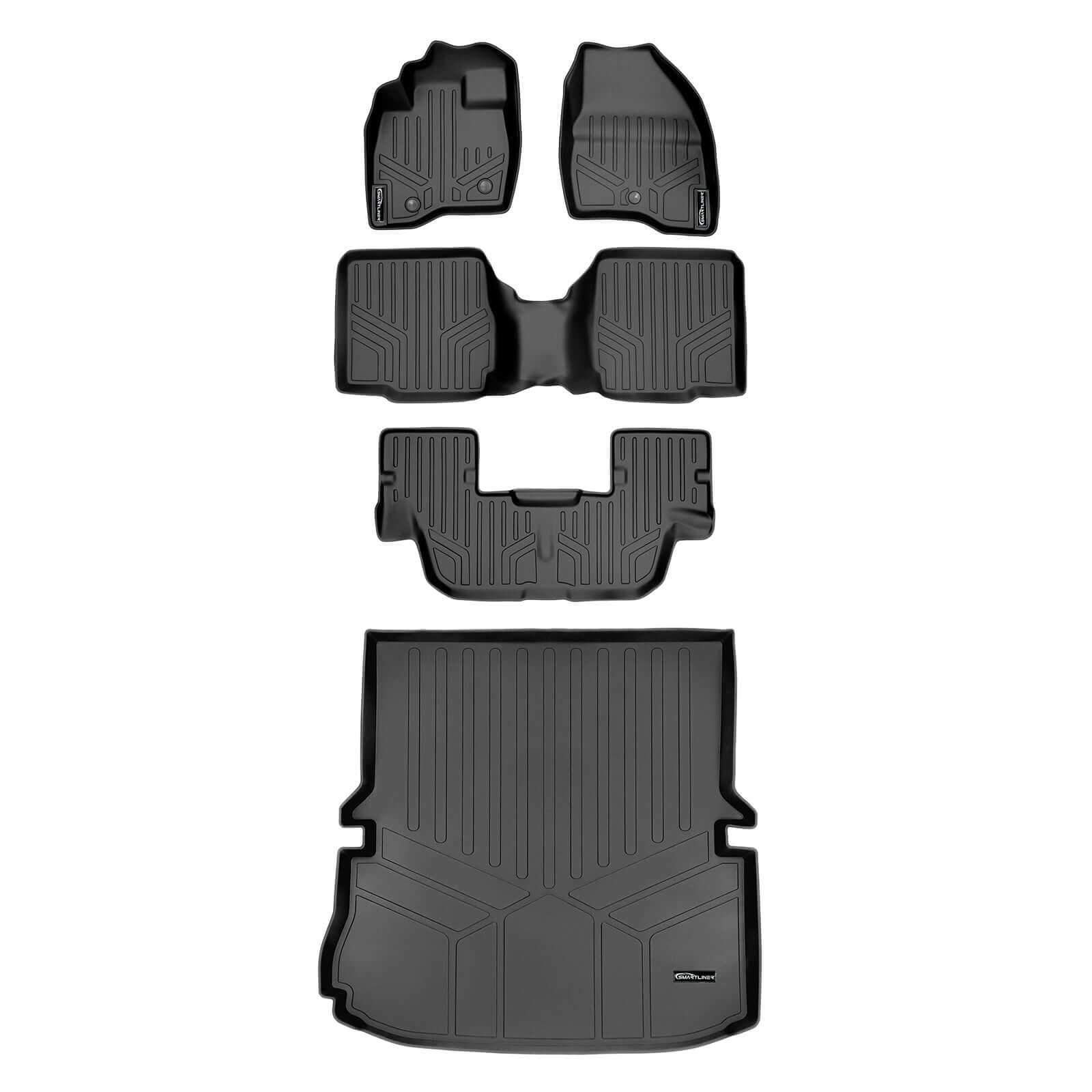 SMARTLINER Custom Fit Floor Liners For 2011-2014 Ford Explorer (with 2nd Row Center Console) Smartliner USA