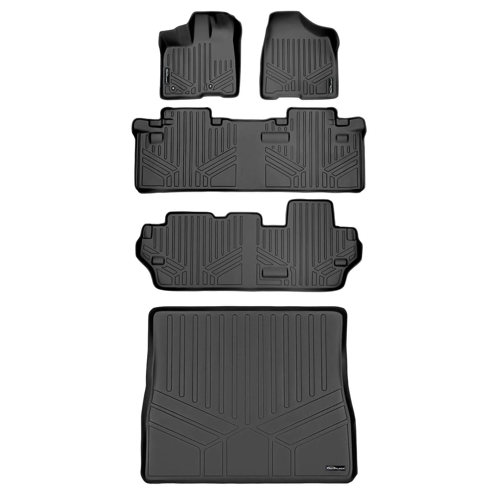 SMARTLINER Custom Fit Floor Liners For 2011-2012 Sienna (8 Passenger Model with Power Folding 3rd Row Seats) Smartliner USA