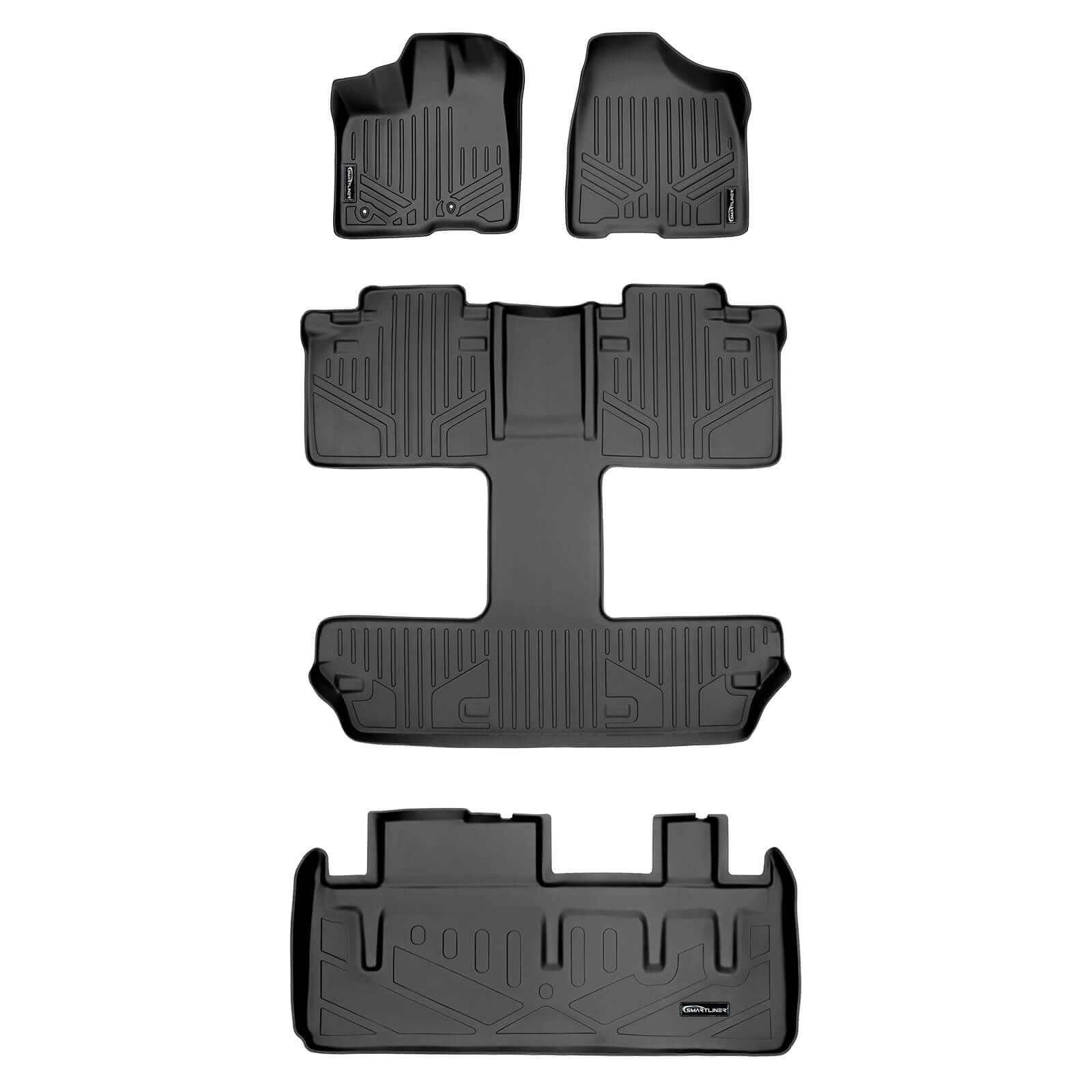 Smart Trim™ Custom Fit Floor Liners For 2011 2012 Toyota Sienna 7 Passenger Model Smartliner USA