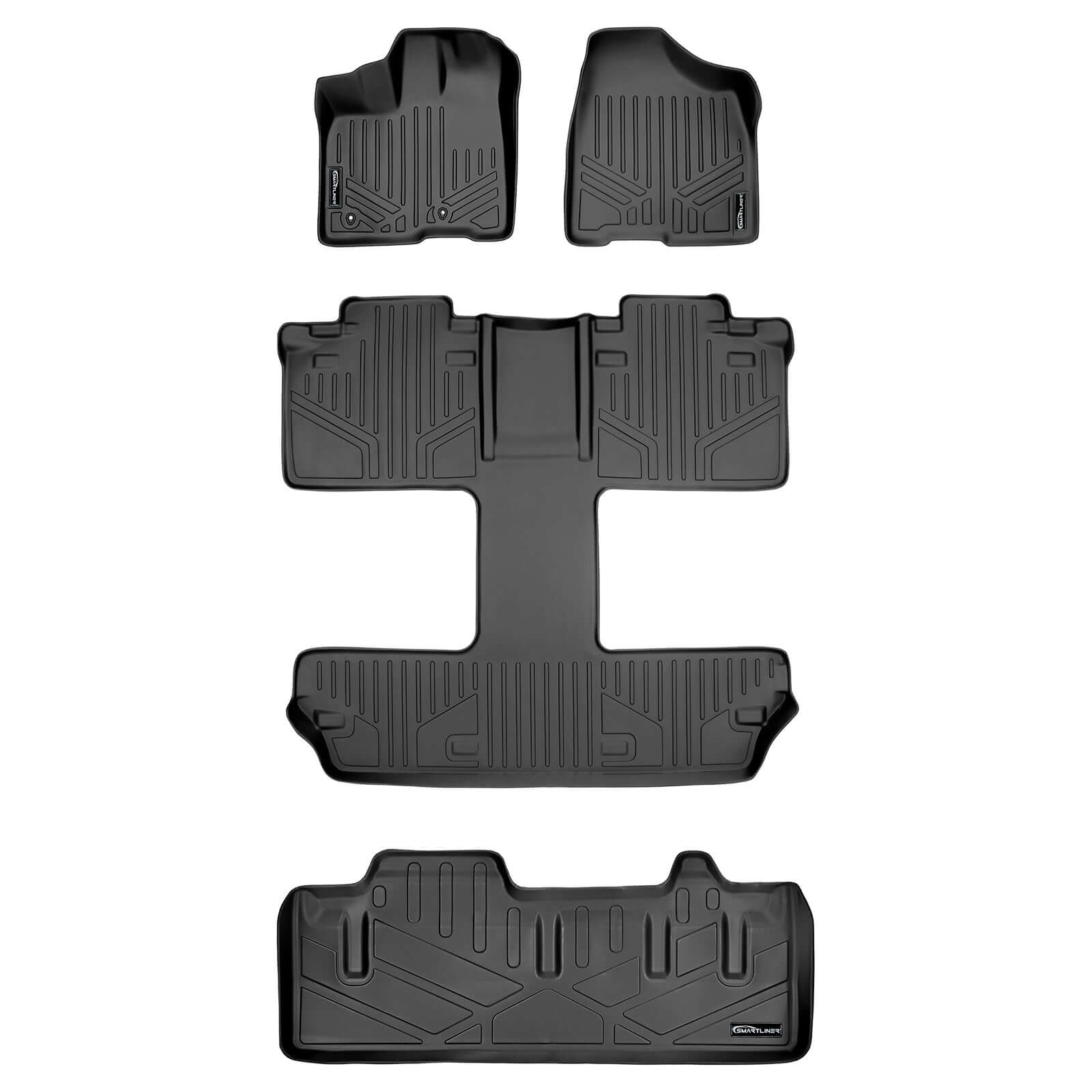 Smart Trim™ Custom Fit Floor Liners For 2011 2012 Toyota Sienna 7 Passenger Model Smartliner USA