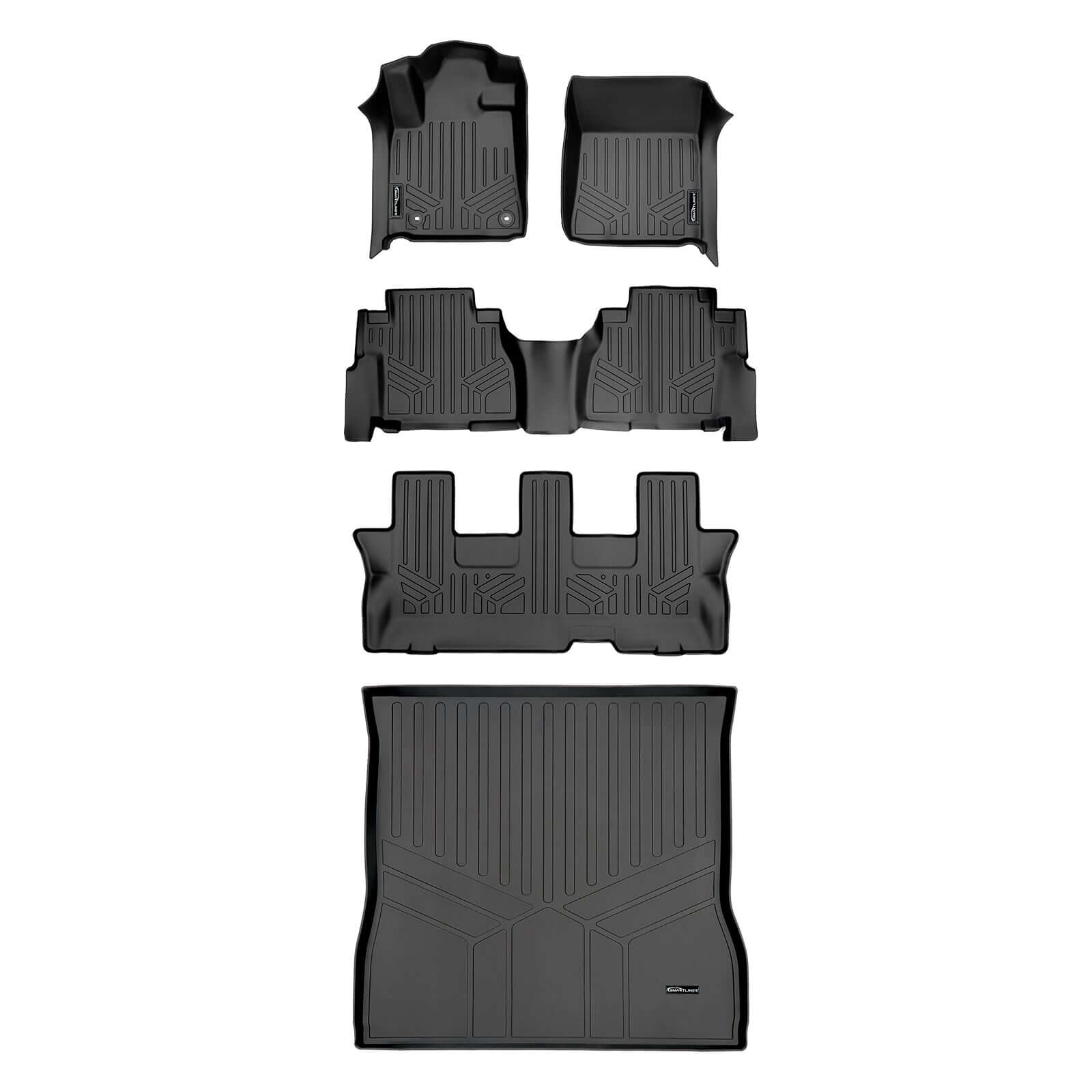 SMARTLINER Custom Fit Floor Liners For 2008 - 2022 Toyota Sequoia with 2nd Row Bench Seat Smartliner USA