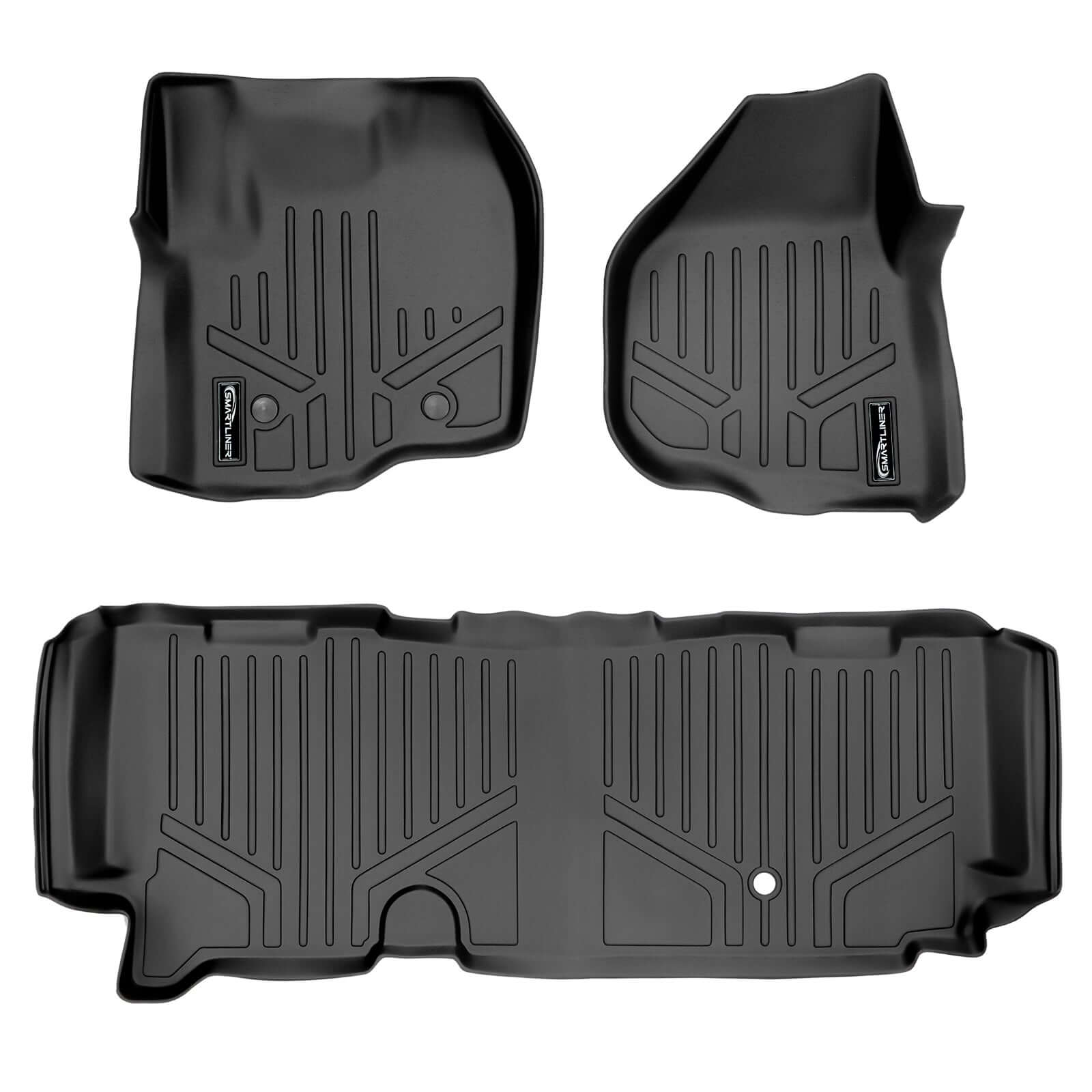 SMARTLINER Custom Fit Floor Liners For 2012-2016 Ford F-250/F-350 Super Duty SuperCab with Raised Drivers Side Pedal Smartliner USA