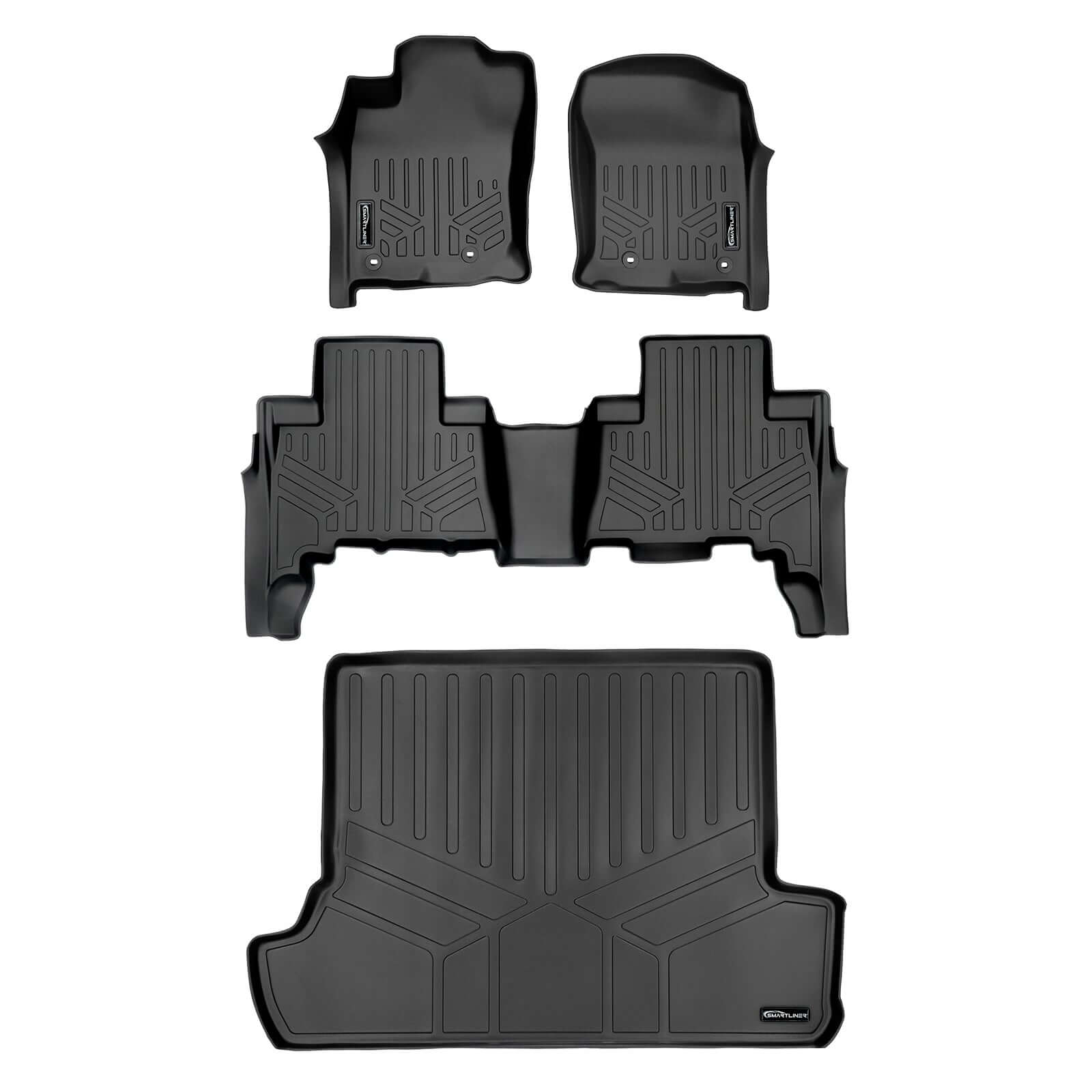 SMARTLINER Custom Fit Floor Liners For 2013-2024 Toyota 4Runner (7 Passenger with 3rd Row Seats) Smartliner USA
