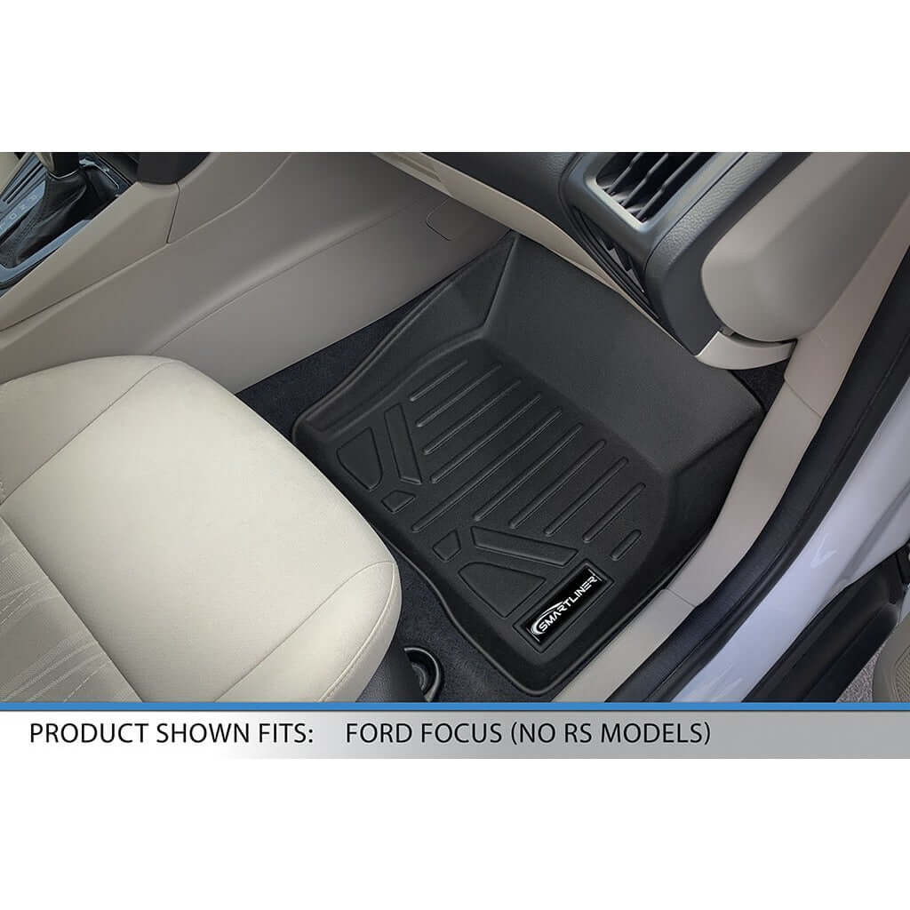 SMARTLINER Custom Fit Floor Liners For 2012-2018 Ford Focus Sedan (No SR or Electric Models) Smartliner USA