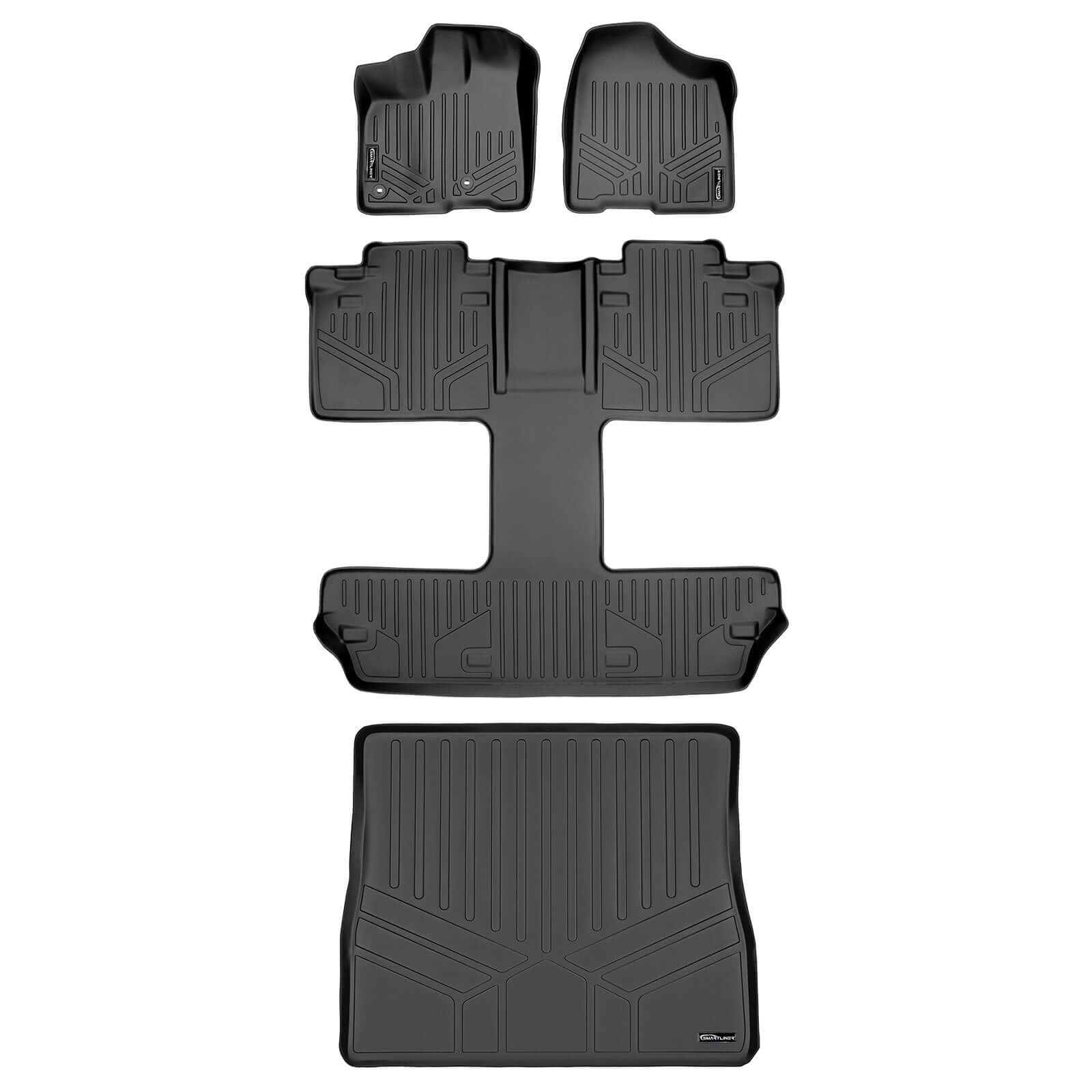Smart Trim™ Custom Fit Floor Liners For 2013 2020 Toyota Sienna 7 Passenger Model Smartliner USA