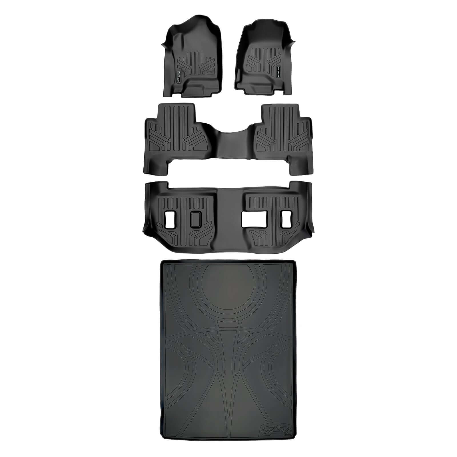 SMARTLINER Custom Fit Floor Liners For 2015-2020 Cadillac Escalade ESV with 2nd Row Bench Seat Smartliner USA