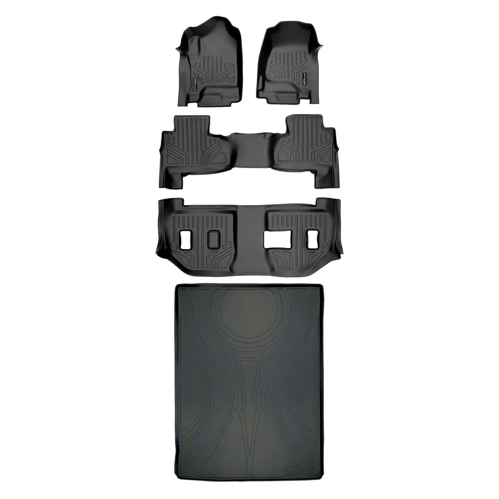 SMARTLINER Custom Fit Floor Liners For 2015-2020 Suburban / Yukon XL (with 2nd Row Bench Seat) Smartliner USA