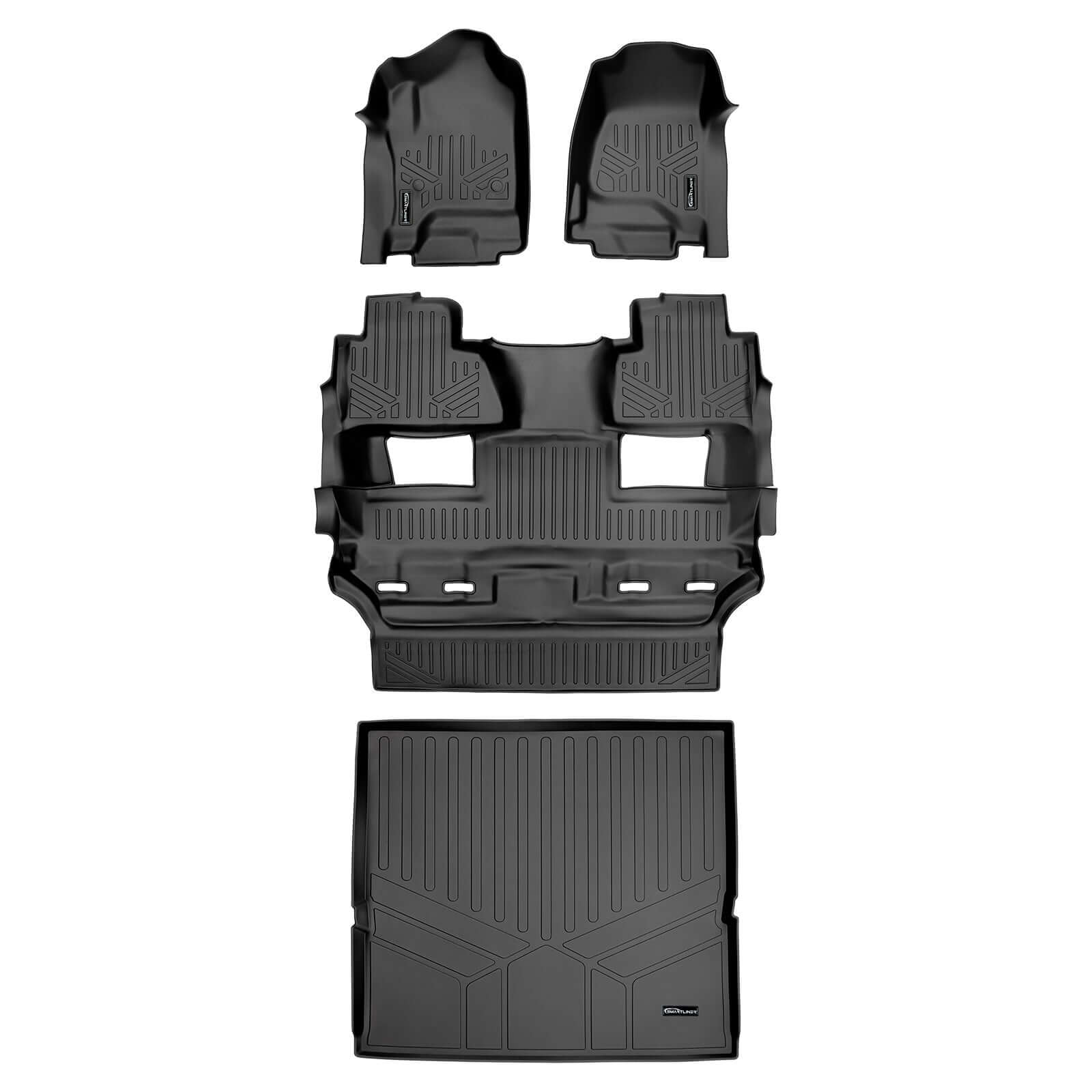 SMARTLINER Custom Fit Floor Liners For 2015 - 2020 Chevy Tahoe / GMC Yukon with 2nd Row Bucket Seats Smartliner USA