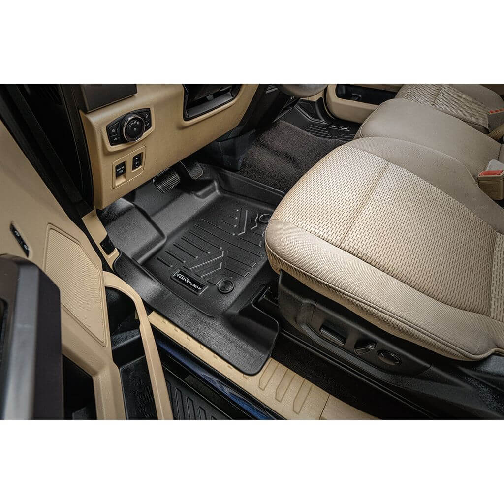 SMARTLINER Custom Fit Floor Liners For 2015-2025 Ford F-150 SuperCab with 1st Row Bucket Seats Vinyl Flooring Smartliner USA