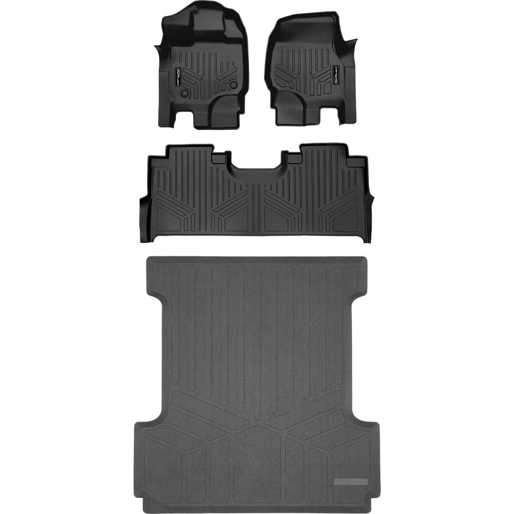 SmartCoverage™ Custom Fit Floor Liners For 2022-2025 Ford F-150 Lightning with 1st Row Bucket Seats & OEM 2nd Row Under Seat Storage Smartliner USA