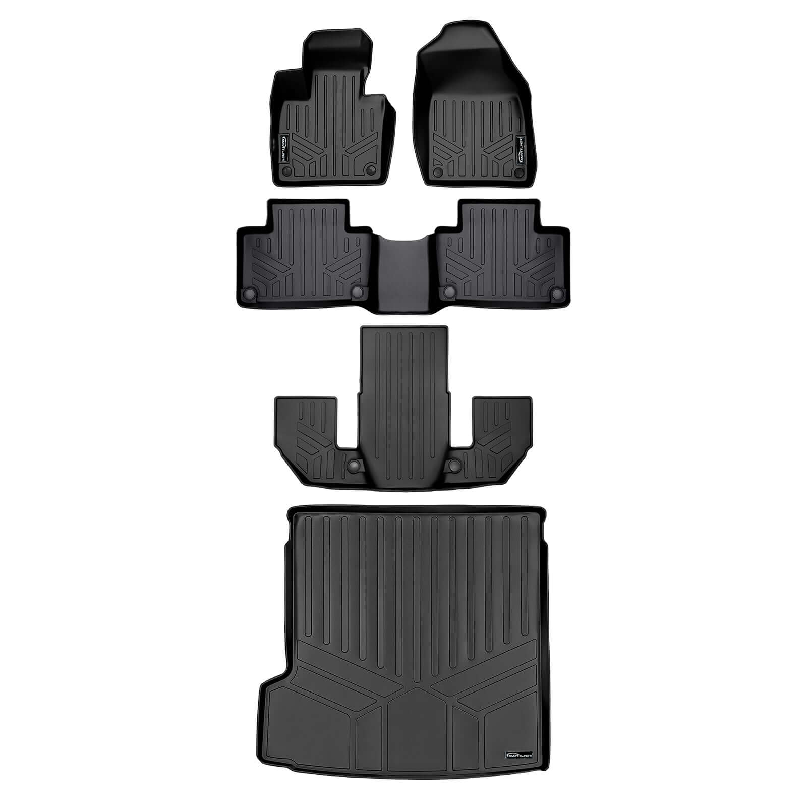 SMARTLINER Custom Fit Floor Liners For 2020-2025 Volvo XC90 (6 Passenger Models. No Plug-in Hybrid Models) Smartliner USA