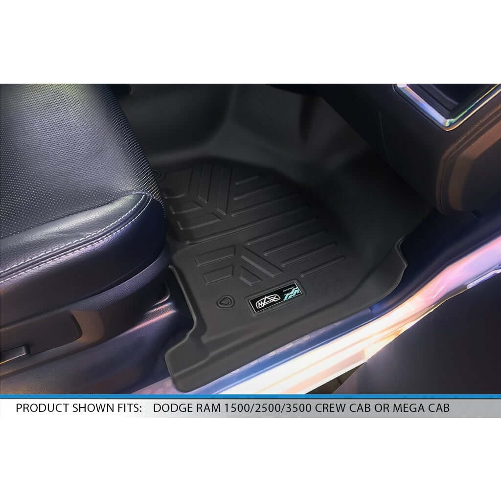 Smart Trim™ Custom Fit Floor Liners For 2012-2022 Ram 1500/2500/3500 Crew (4 Full Size Doors) with 1st Row Bench Seat Smartliner USA