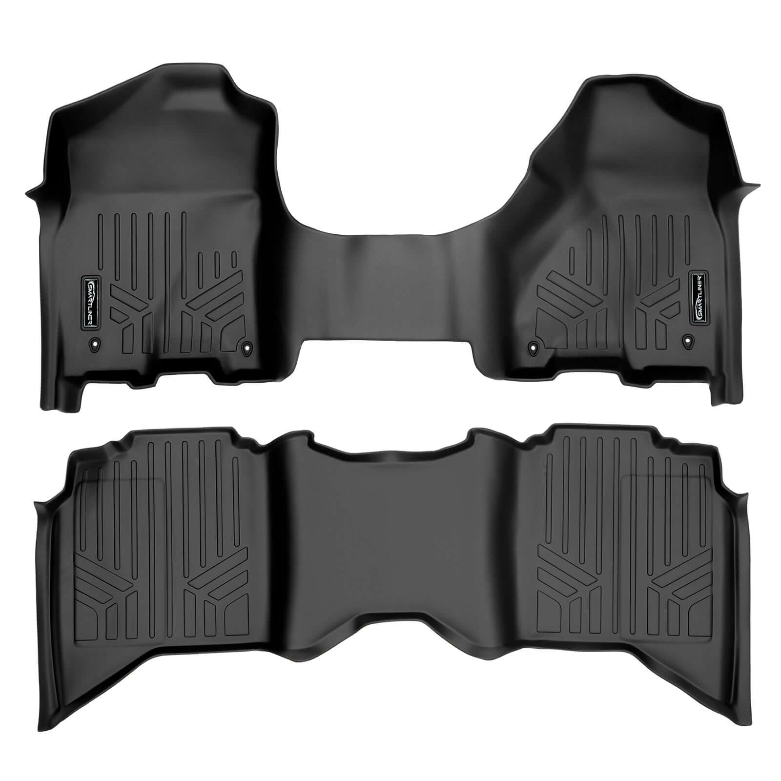 Smart Trim™ Custom Fit Floor Liners For 2012-2022 Ram 1500/2500/3500 Crew (4 Full Size Doors) with 1st Row Bench Seat Smartliner USA