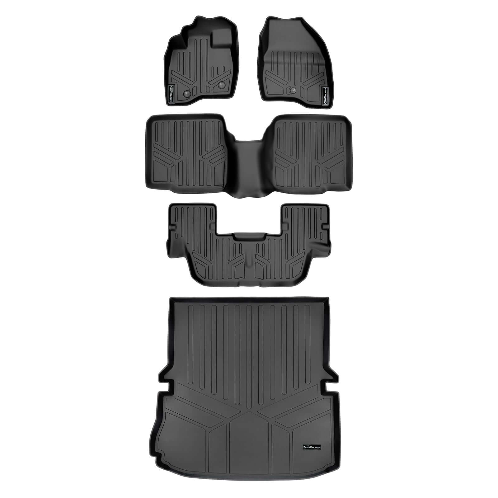 SMARTLINER Custom Fit Floor Liners For 2017-2019 Ford Explorer (without 2nd Row Center Console) Smartliner USA
