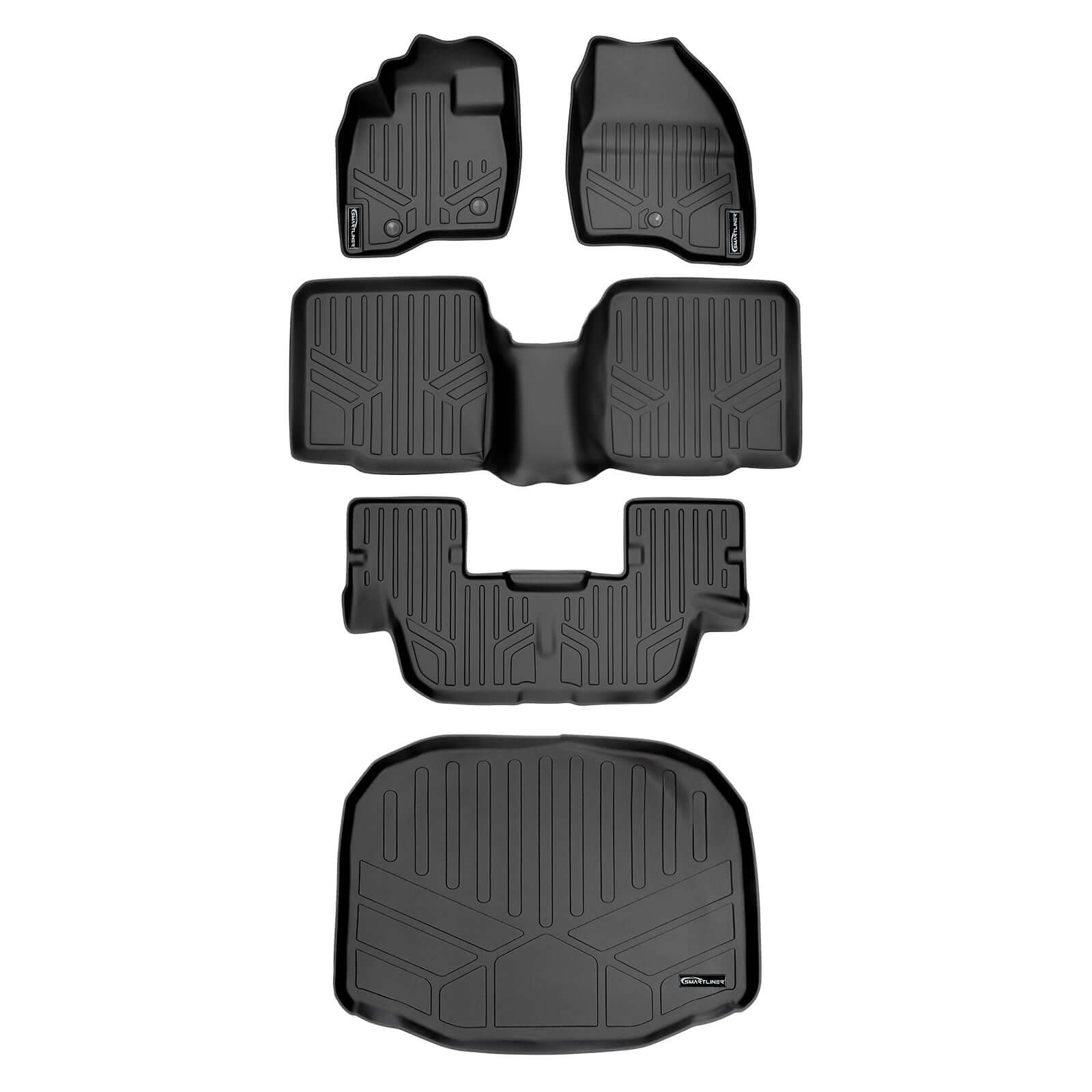 SMARTLINER Custom Fit Floor Liners For 2017-2019 Ford Explorer without 2nd Row Center Console Smartliner USA