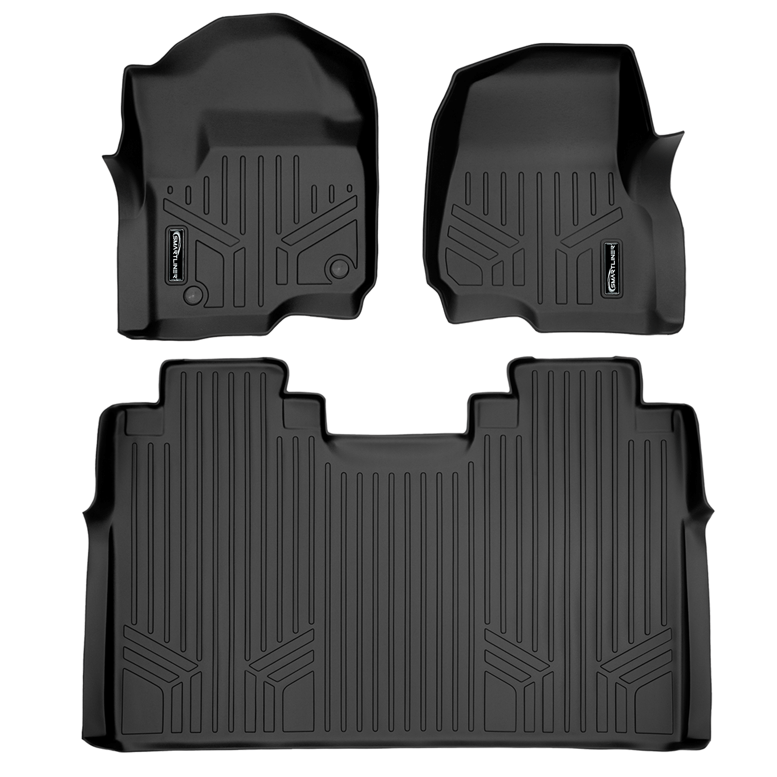 SMARTLINER Custom Fit Floor Liners For 2017-2025 Ford F-250/F-350 Super Duty Crew Cab with 1st Row Bench Seat and No UnderSeat Storage Smartliner USA