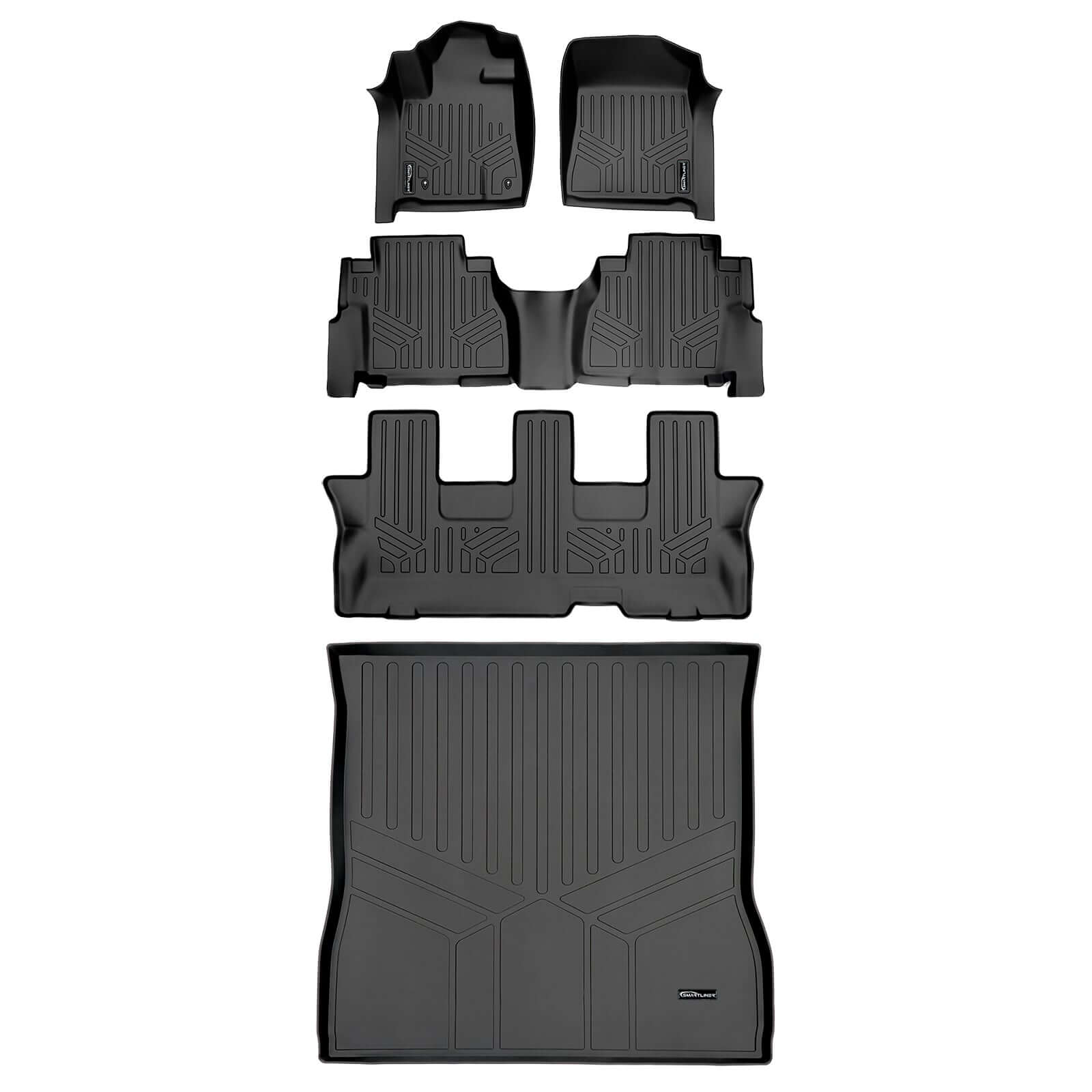 SMARTLINER Custom Fit Floor Liners For 2008-2011 Toyota Sequoia (with Bench Seat) Smartliner USA