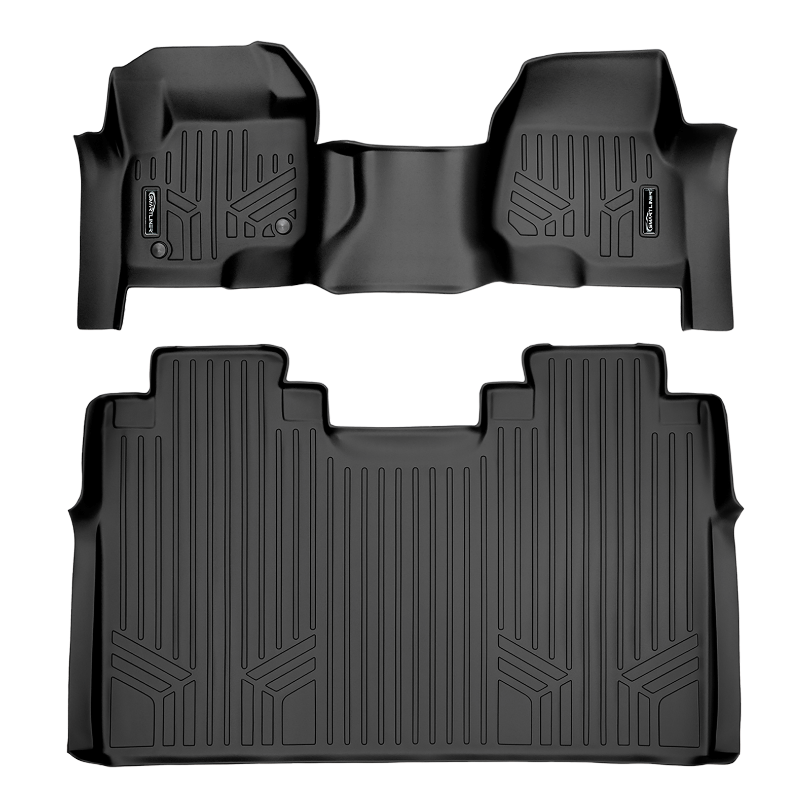 SMARTLINER Custom Fit Floor Liners For 2017-2025 Ford F-250|F-350 Super Crew Cab with 1st Row Bench Seat with Over The Hump Coverage and no 2nd Row Under Seat Storage Smartliner USA