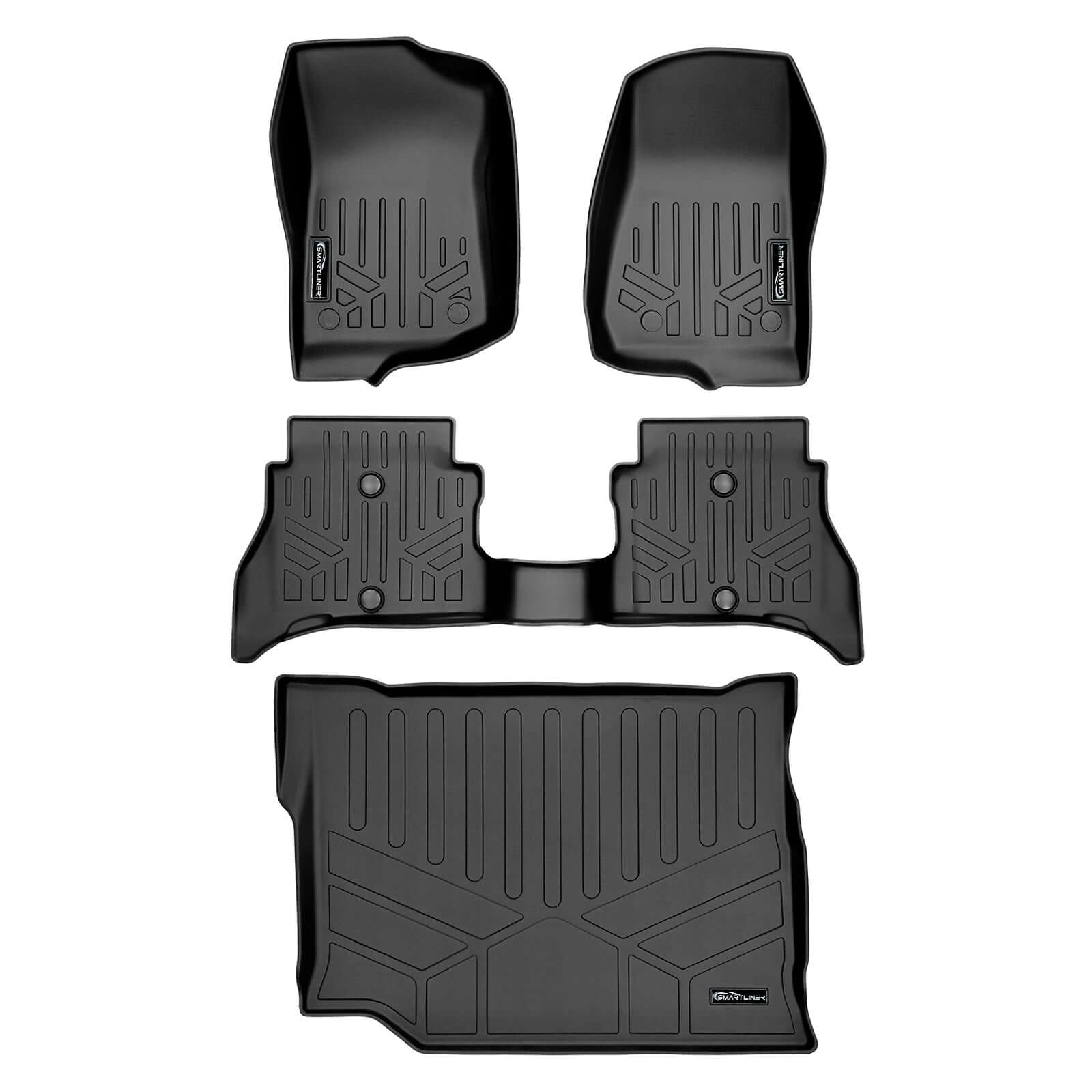 SMARTLINER Custom Fit Floor Liners For 2021-2025 Jeep Wrangler 4xe (Without Trail-Rail system) Smartliner USA