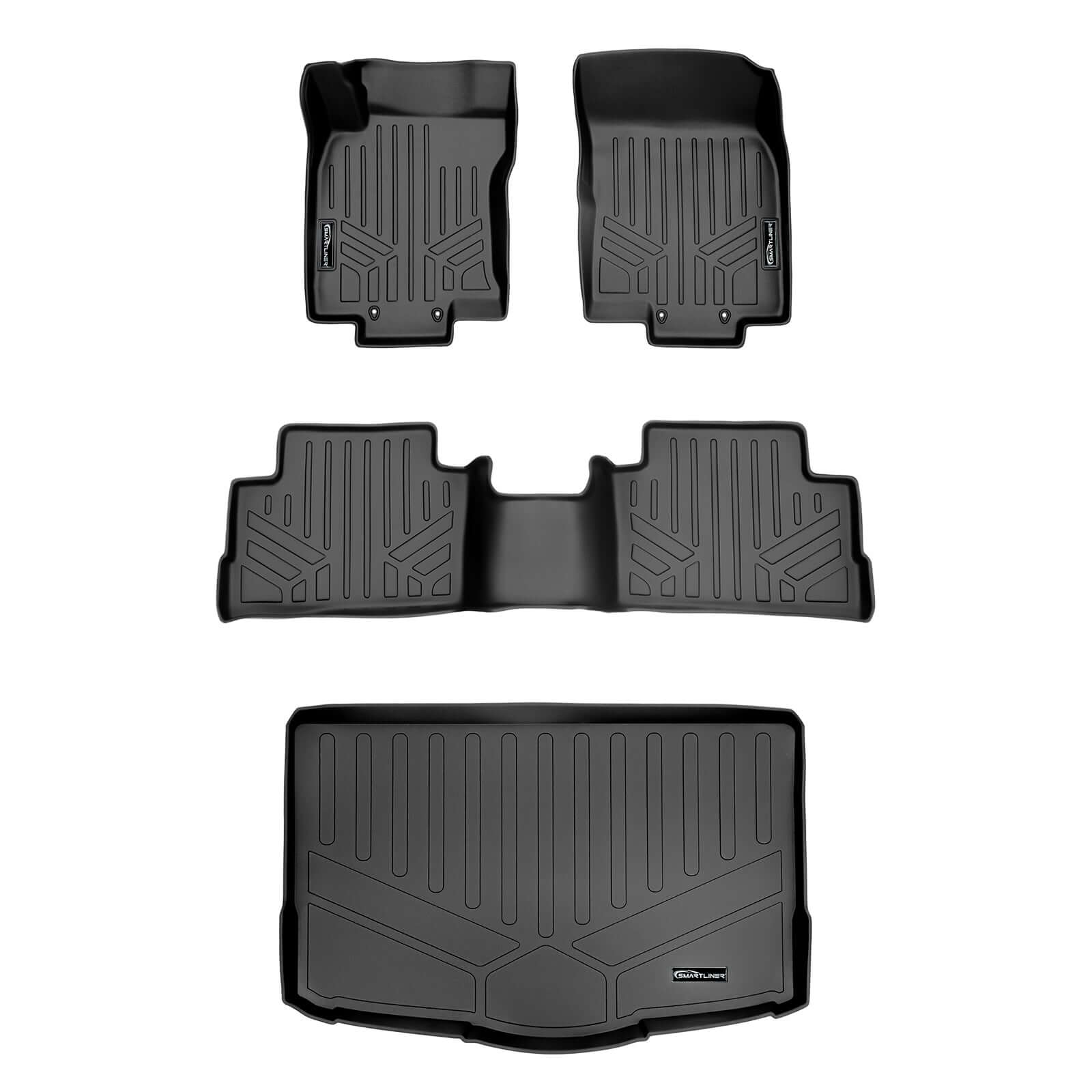 SMARTLINER Custom Fit Floor Liners For 2017-2024 Nissan Rogue Sport - Factory Cargo Tray in Lowest Position Smartliner USA