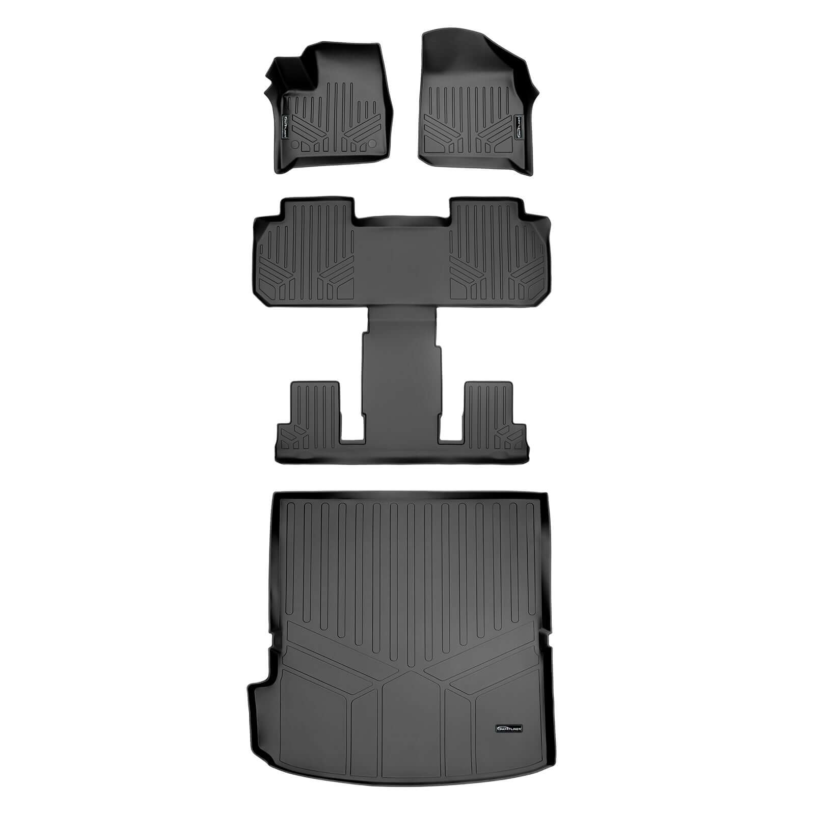SMARTLINER Custom Fit Floor Liners For 2018-2023 Chevrolet Traverse with 2nd Row Bucket Seats Smartliner USA