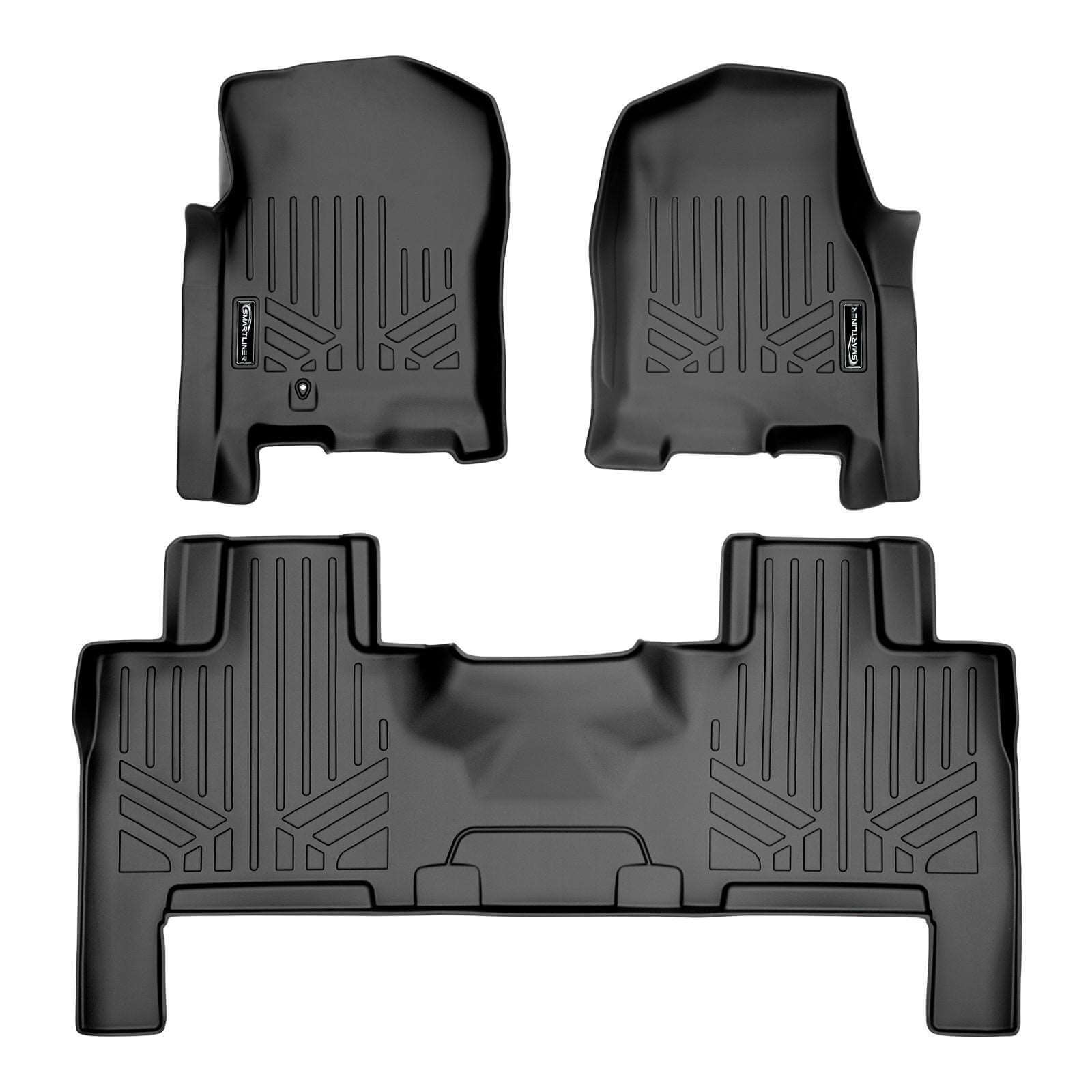 Smart Trim™ Custom Fit Floor Liners For 2007 - 2017 Ford Expedition/Lincoln Navigator (with 2nd Row Bench Seat or Console) Smartliner USA