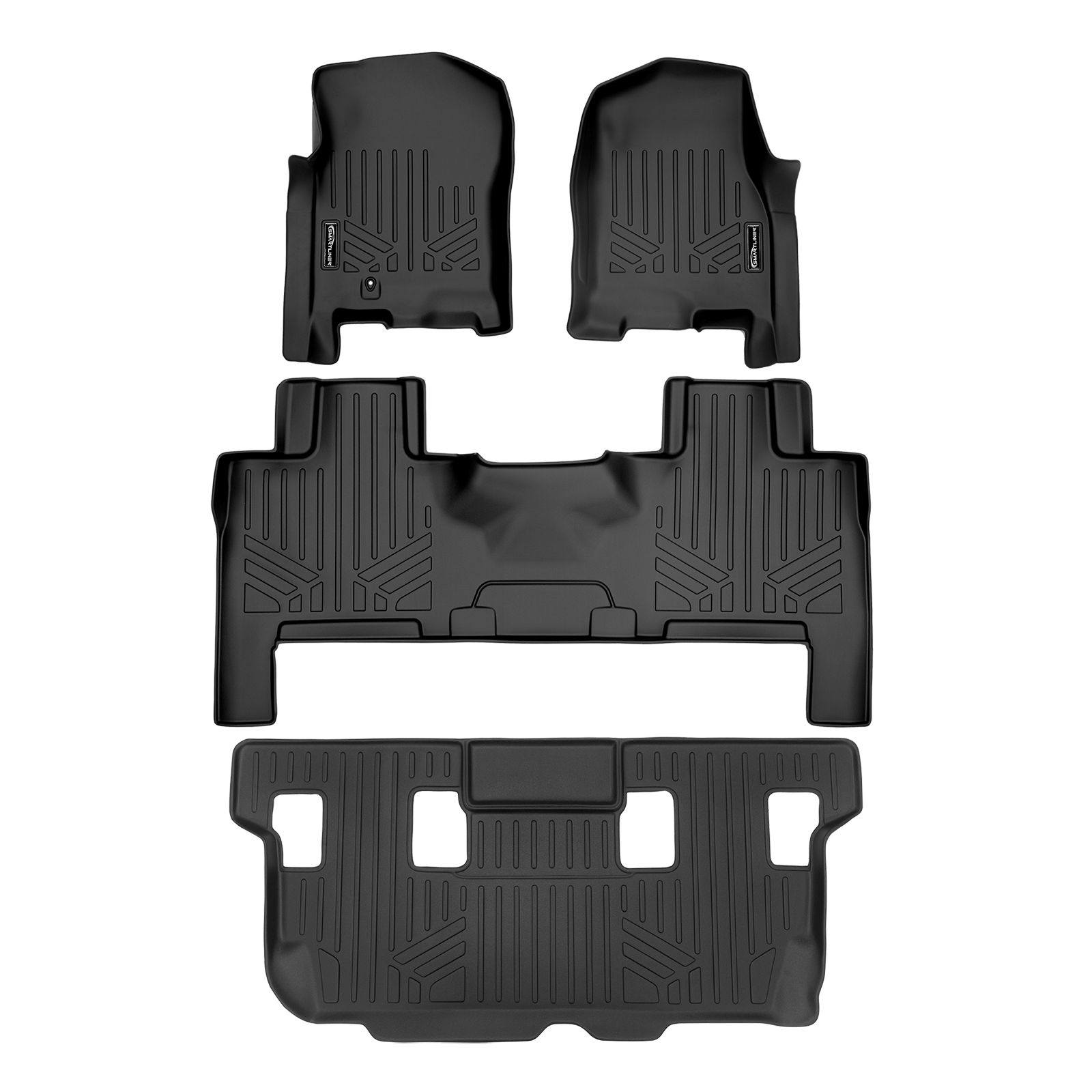 Smart Trim™ Custom Fit Floor Liners For 2007 - 2017 Ford Expedition/Lincoln Navigator (with 2nd Row Bench Seat or Console) Smartliner USA