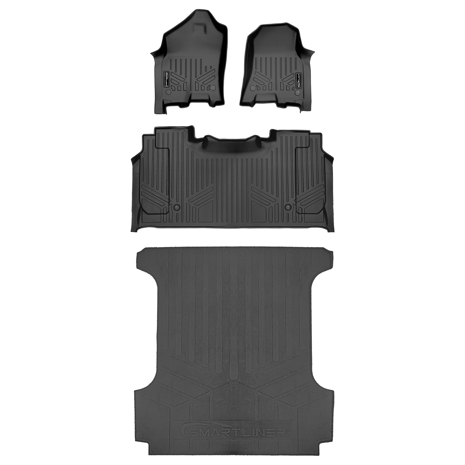 SmartCoverage™ Custom Fit Floor Liners For 2019-2024 Ram 1500 Quad Cab with Front Row Bench Seat Only (No Optional Underseat Storage) Smartliner USA