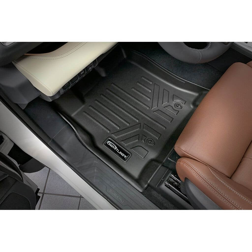 Smart Trim™ Custom Fit Floor Liners For 2019-2025 Subaru Ascent with 2nd Row Bucket Seats and With Subwoofer in the Cargo Area Smartliner USA