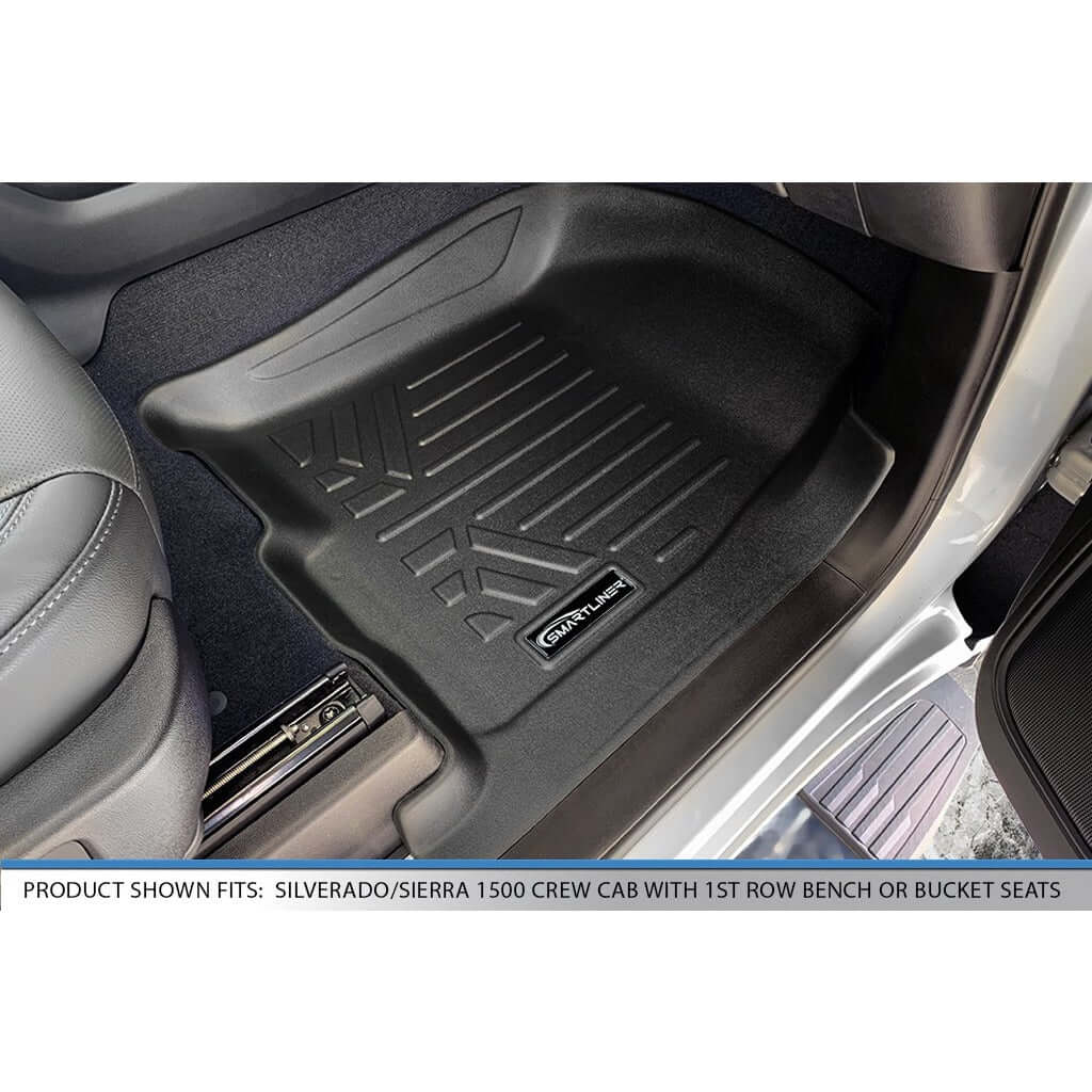 SmartCoverage™ Custom Fit Floor Liners For 2019-2021 1500 Silverado/Sierra Crew Cab No underseat Smartliner USA