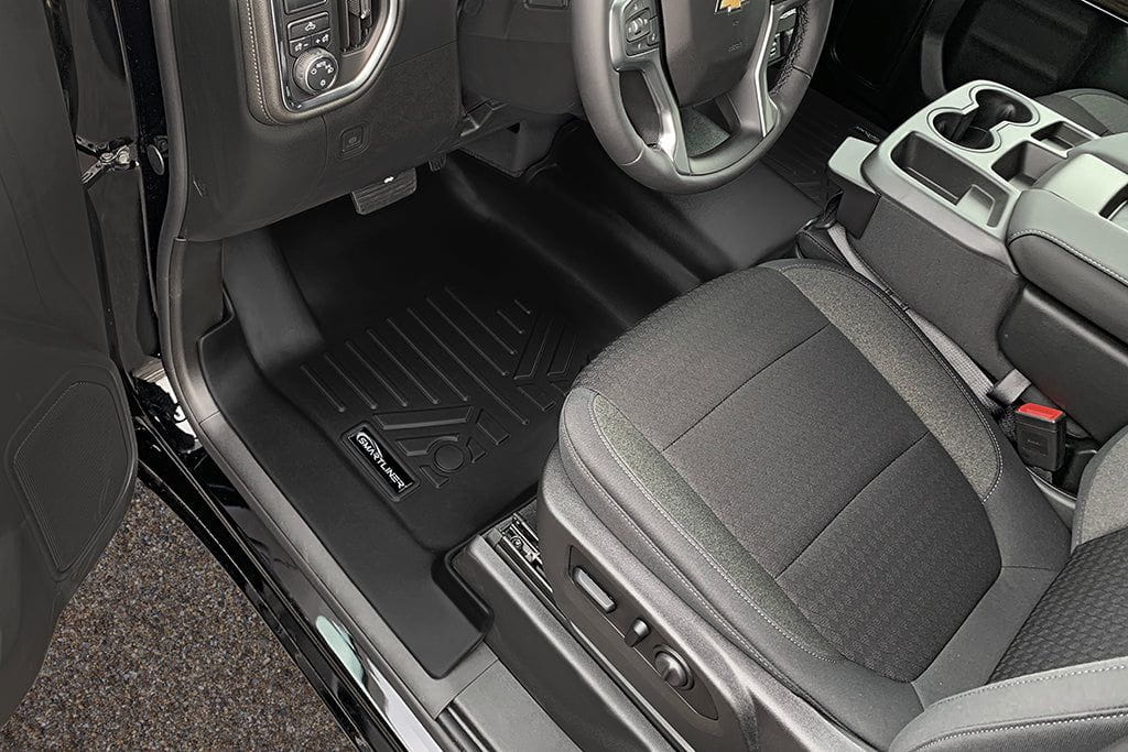 SMARTLINER Custom Fit Floor Liners For 2019-2025 GMC Sierra 1500 Double Cab with Carpet Flooring and 1st Row Bench Seat and OTH Coverage (with 2nd Row Under Seat Storage) Smartliner USA