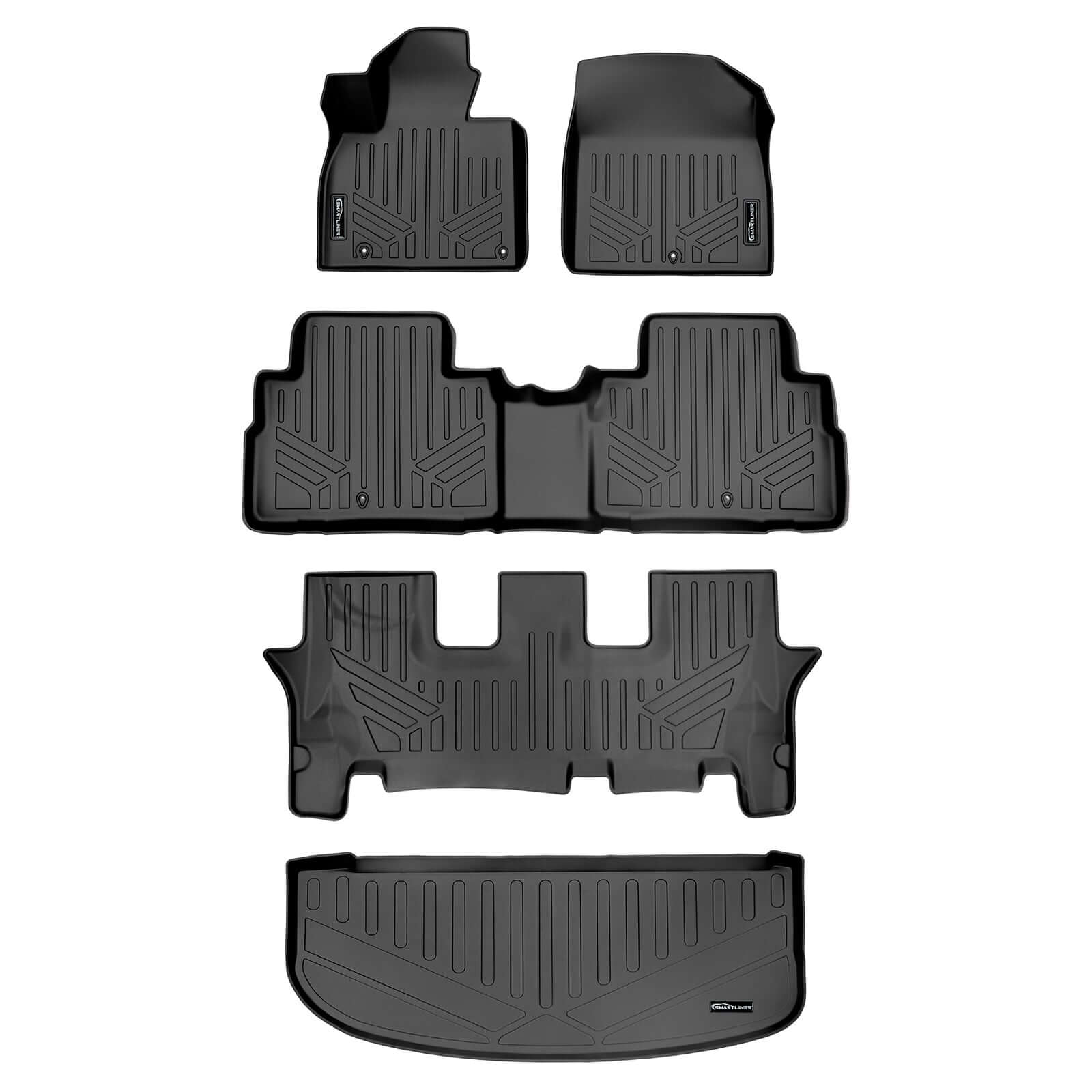 SMARTLINER Custom Fit Floor Liners For 2020-2025 Kia Telluride with 2nd Row Bucket Seats With Center Console Smartliner USA