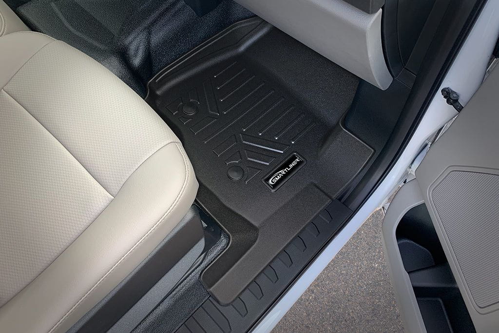 SMARTLINER Custom Fit Floor Liners For 2017-2025 Ford F-250/F-350 Super Crew Cab with Vinyl Flooring| 1st Row Bench Seat| No OTH Coverage| with Underseat Storage Smartliner USA