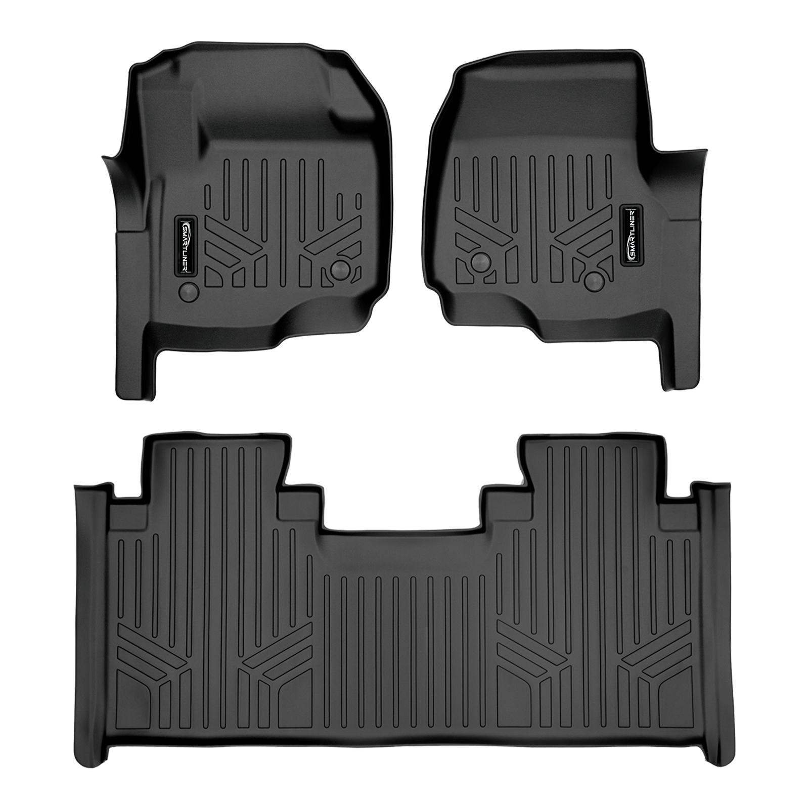 SMARTLINER Custom Fit Floor Liners For 2017-2025 Ford F-250|F-350 SuperCab with 1st Row Bench Seat with Vinyl Flooring | No OTH Smartliner USA