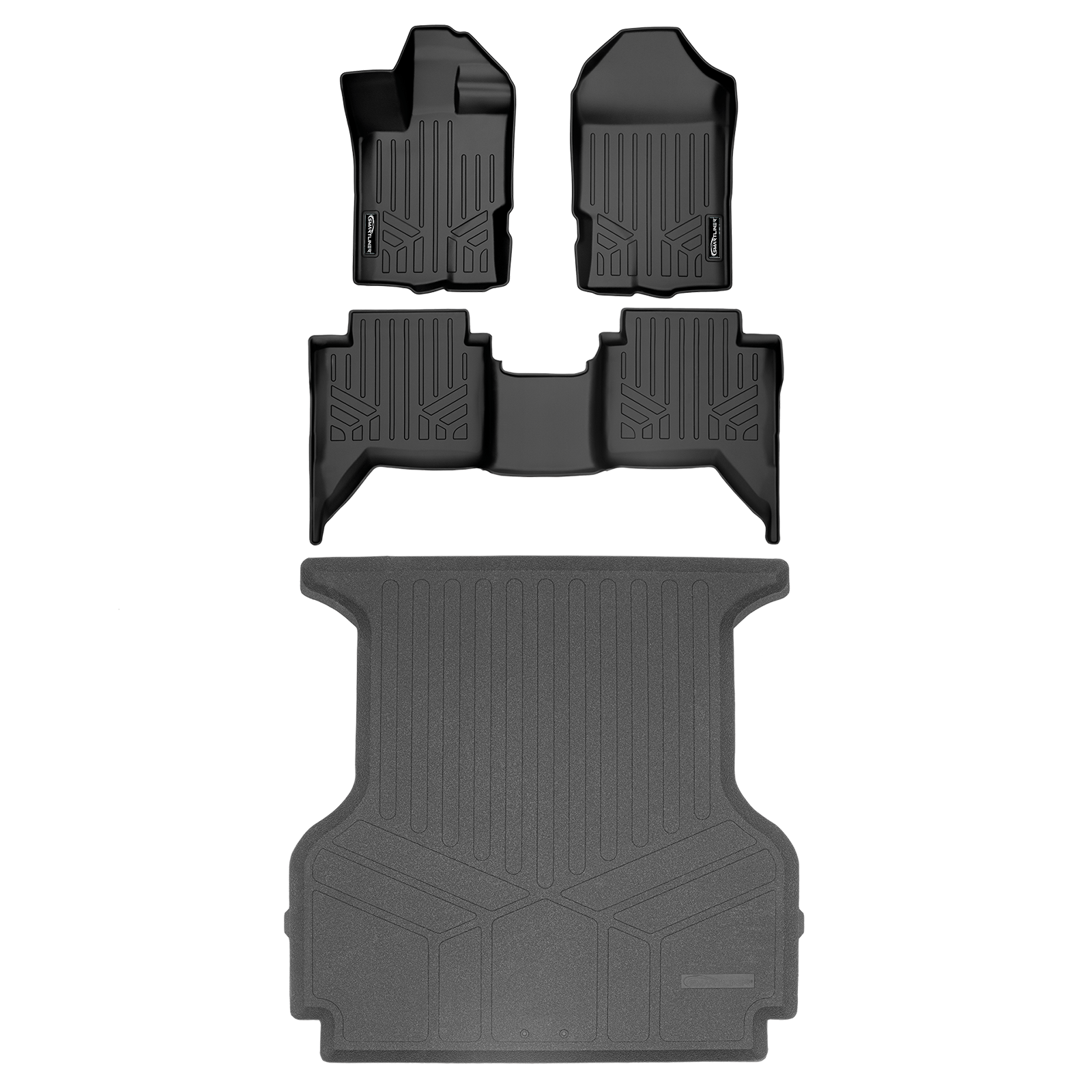 SmartCoverage™ Custom Fit Floor Liners For 2019-2023 Ford Ranger SuperCrew Cab (Vinyl Flooring) Smartliner USA