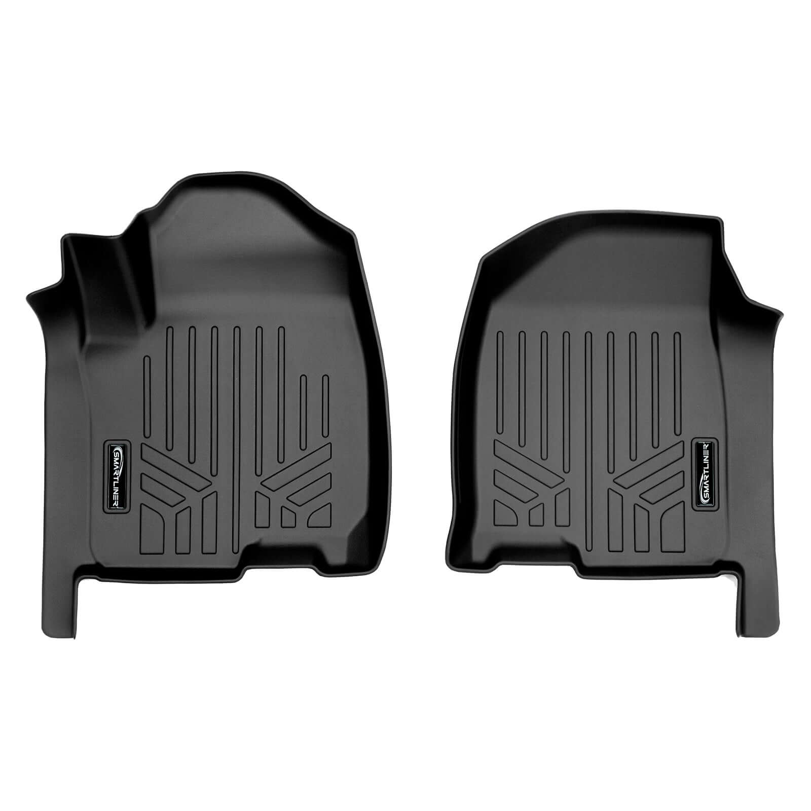 SMARTLINER Custom Fit Floor Liners For 2019-2024 Chevrolet Silverado 1500 Double Cab With 1st Row Bench Seat (No OTH Coverage) & Vinyl Flooring Smartliner USA