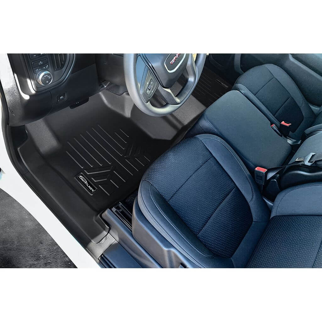 SMARTLINER Custom Fit Floor Liners For 2019-2025 GMC Sierra 1500 Regular Cab (With 1st Row Hump Coverage) Smartliner USA