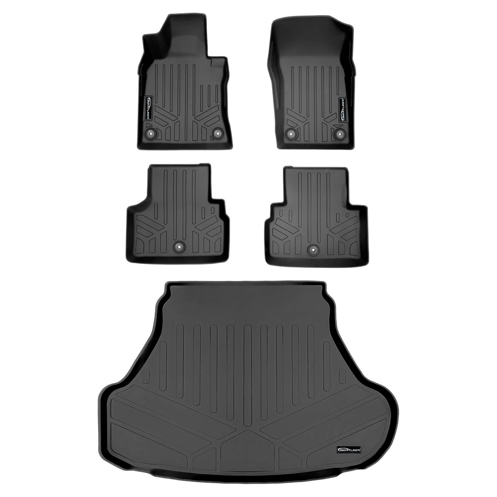 SMARTLINER Custom Fit Floor Liners For 2018-2025 Infiniti Q50 (With Spare Tire) Smartliner USA