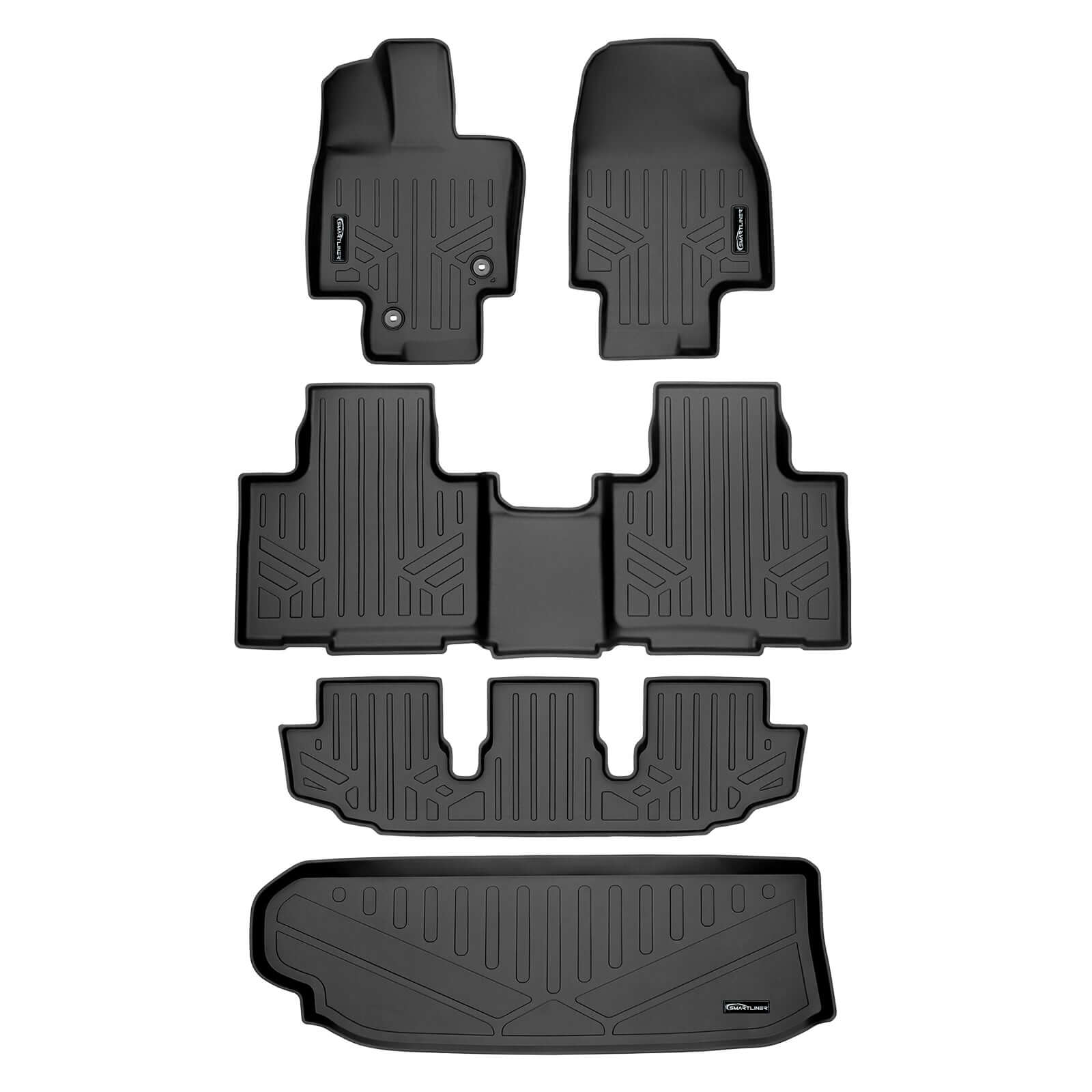 SMARTLINER Custom Fit Floor Liners For 2020-2025 Toyota Highlander Hybrid (without subwoofer) Smartliner USA