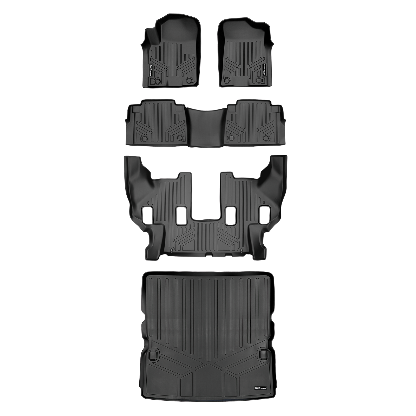 SMARTLINER Custom Fit Floor Liners For 2019-2024 Infiniti QX80/ 2019-2024 Nissan Armada With Bucket Seats & Center Console Only Smartliner USA